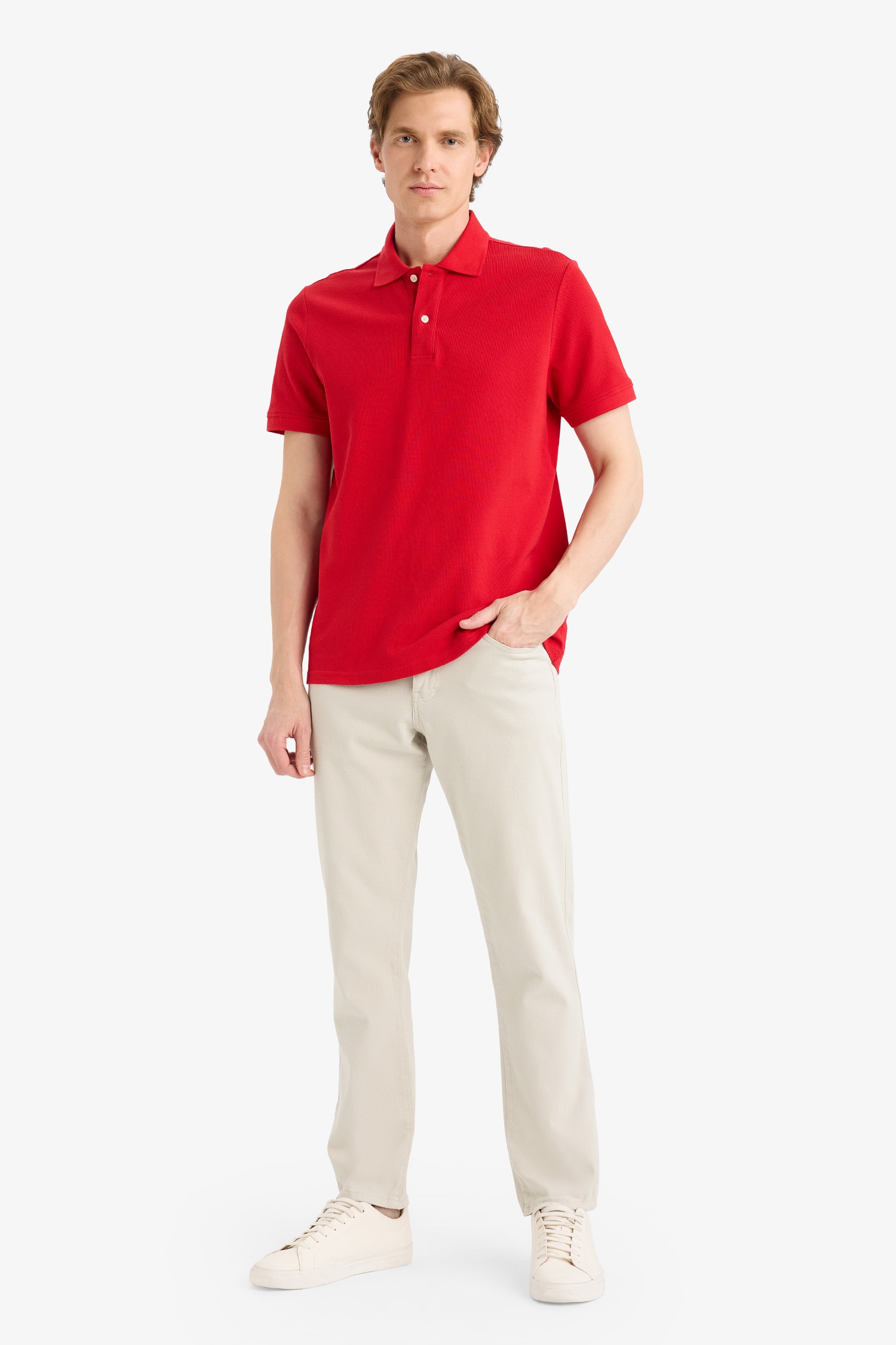 DeFacto %100 Pamuk Regular Fit Polo Tişört görsel 2