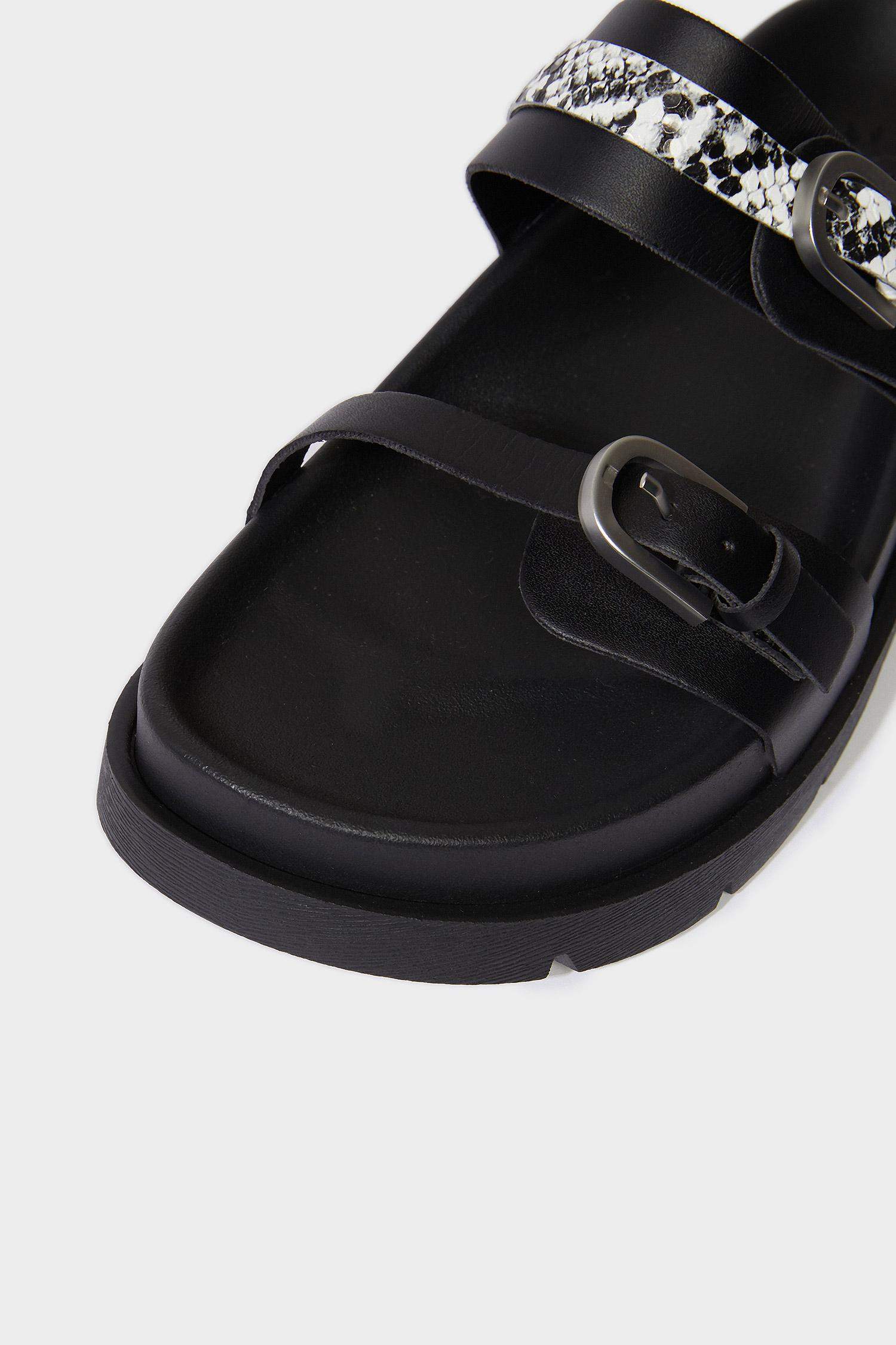 Sandales à deux brides en simili cuir pour femme