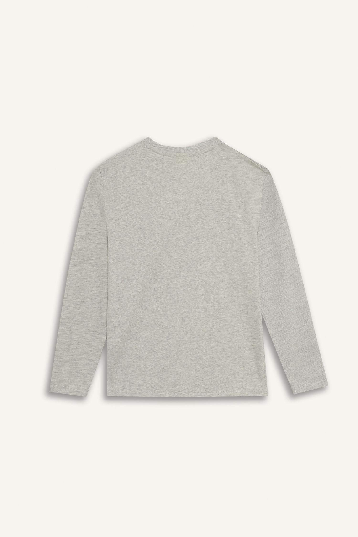 Erkek Çocuk Bisiklet Yaka Baskılı Uzun Kollu Tişört