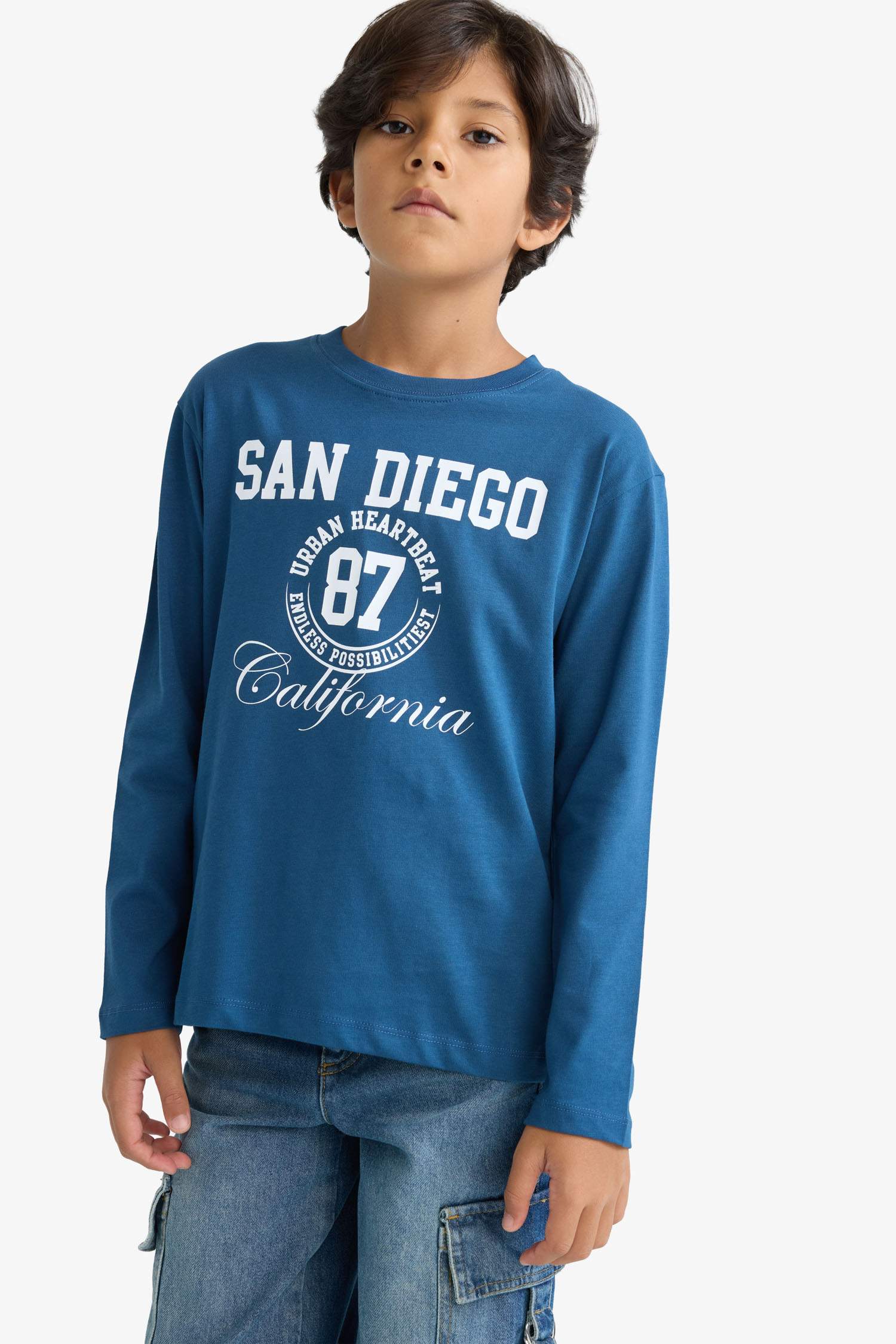 Boy Crew Neck Printed Long Sleeve T-Shirt