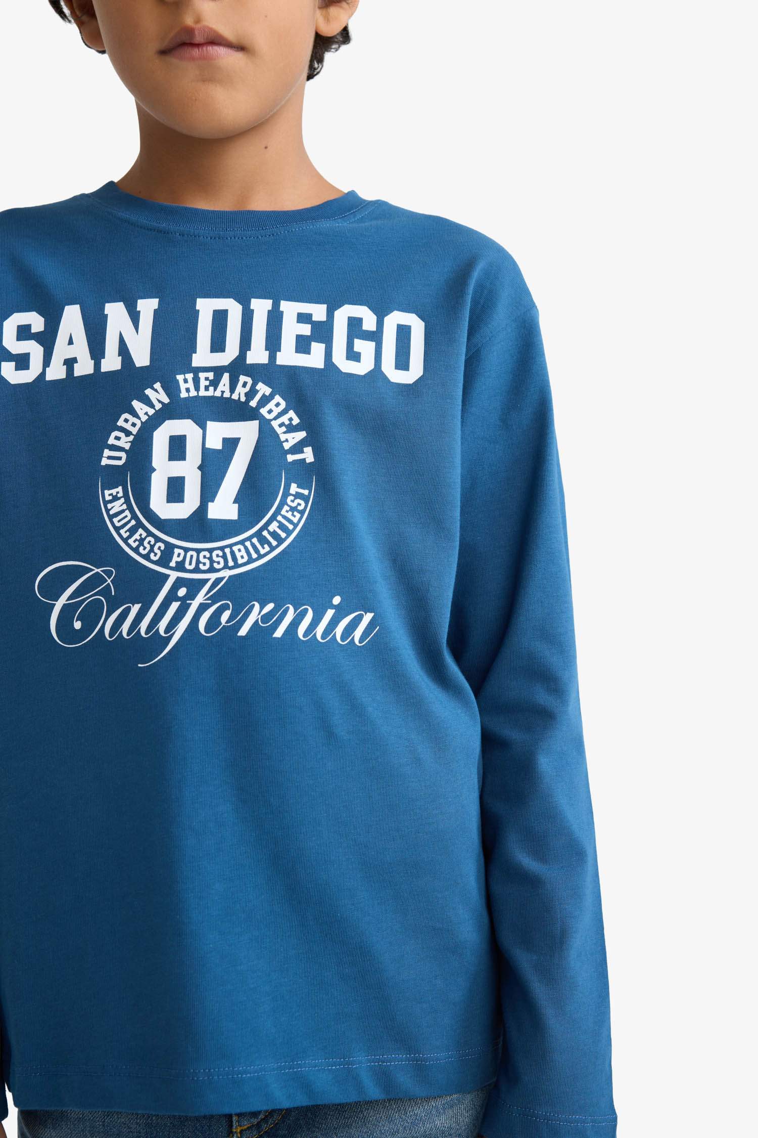 T-Shirt À Manches Longues En Tricot Col rond Garçon