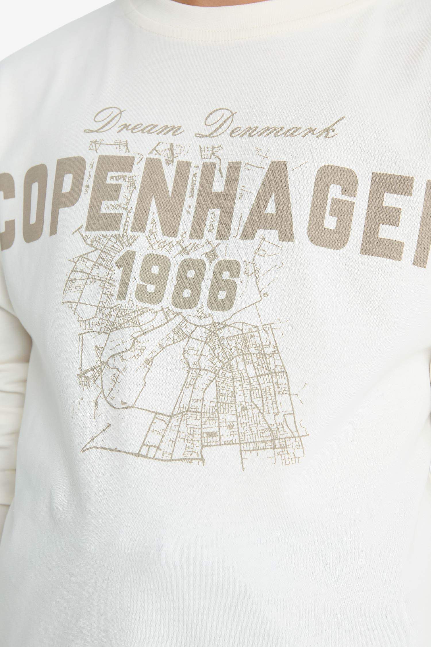 Erkek Çocuk Bisiklet Yaka Baskılı Uzun Kollu Tişört