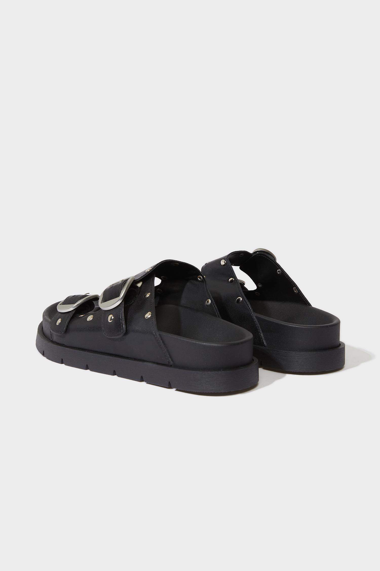 Sandales à deux brides en simili cuir pour femme