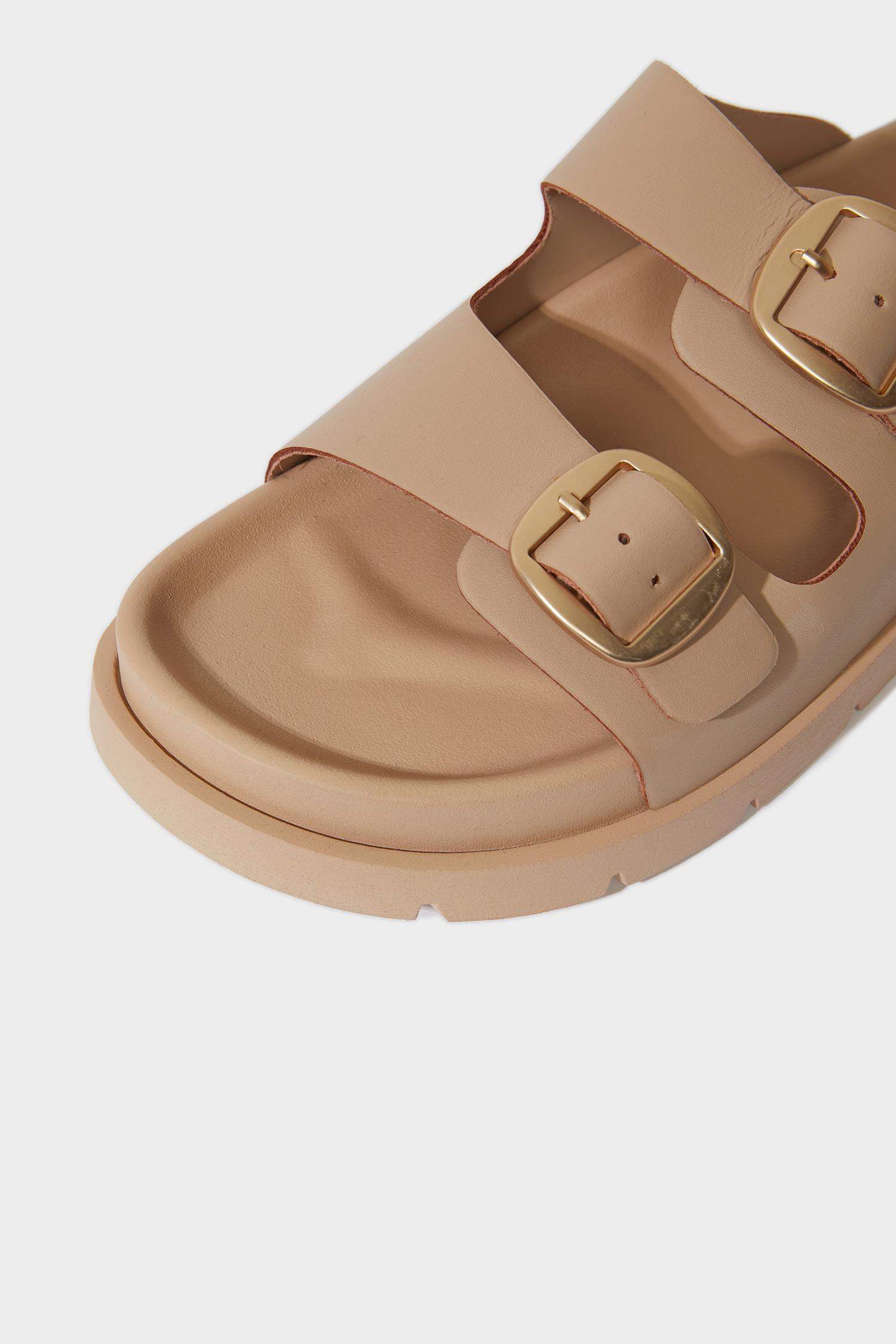 Sandales à deux brides en simili cuir pour femme