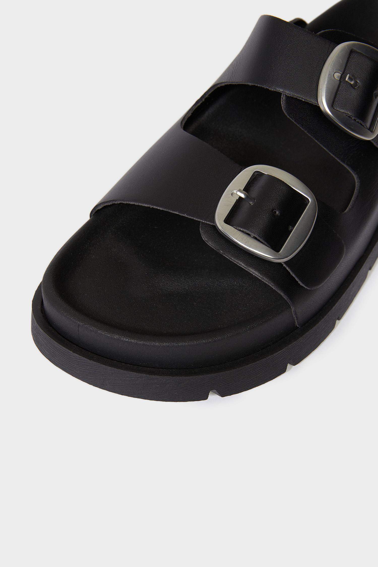 Sandales à deux brides en simili cuir pour femme