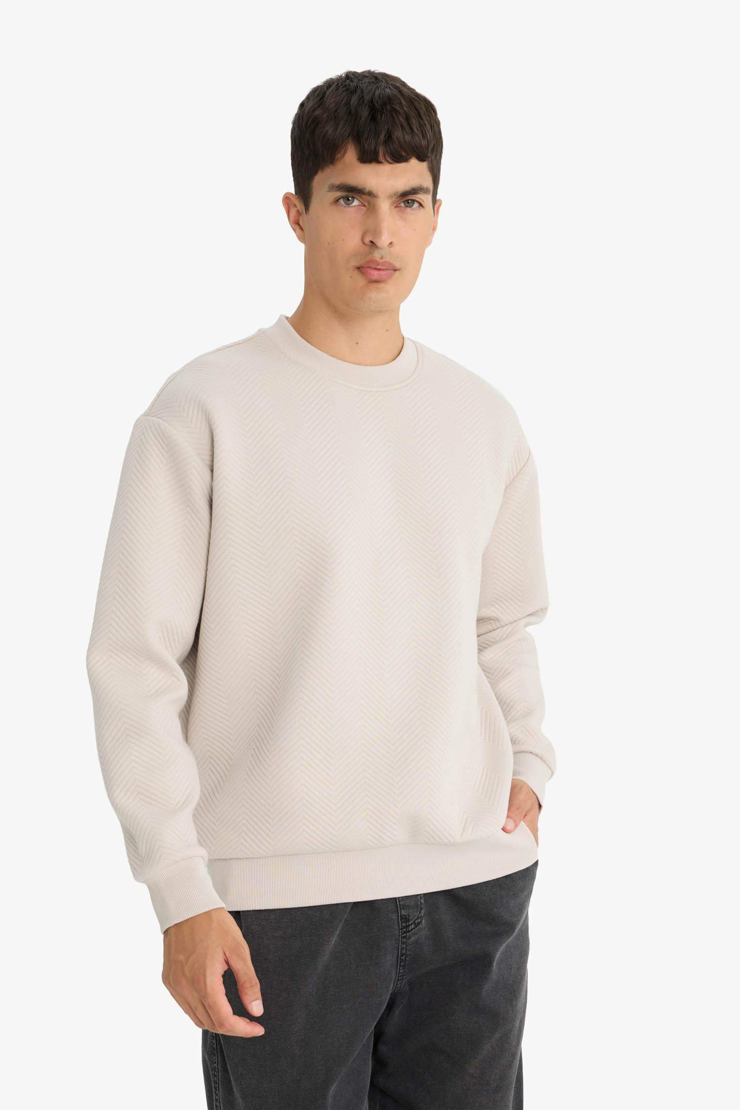 Relax Fit Bisiklet Yaka Sweatshirt