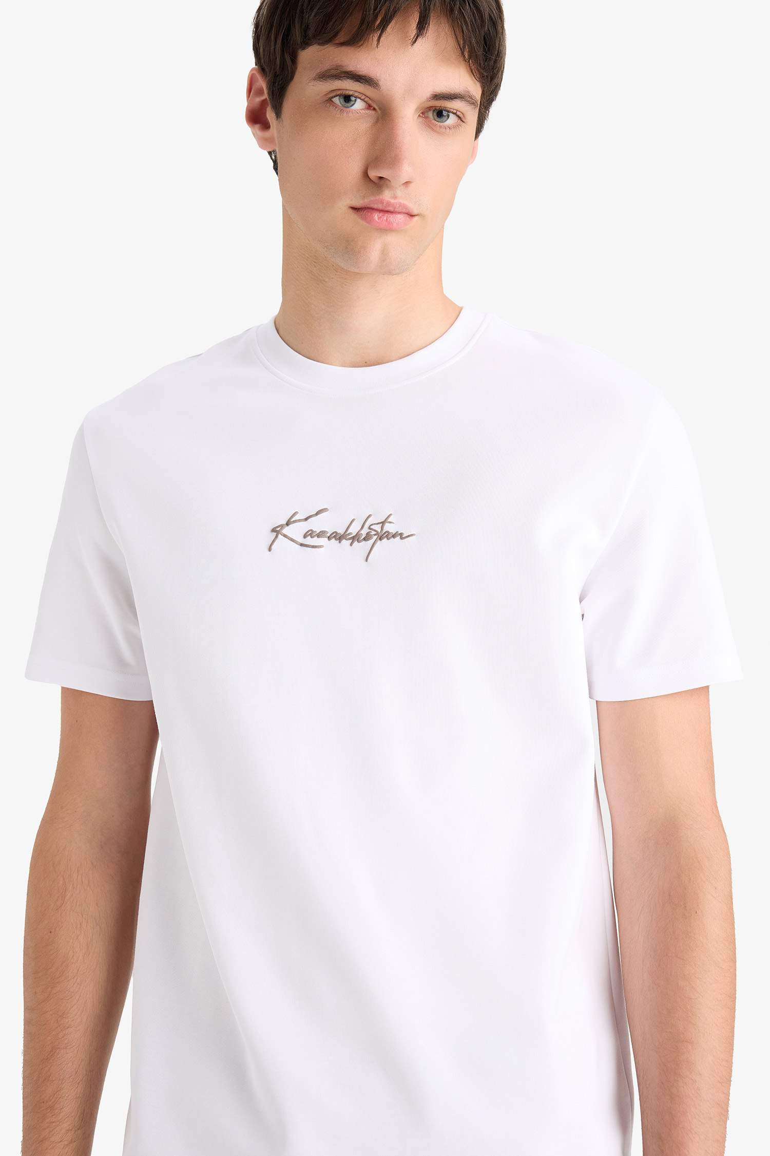 Регулярный крой, футболка с коротким рукавом с надписью