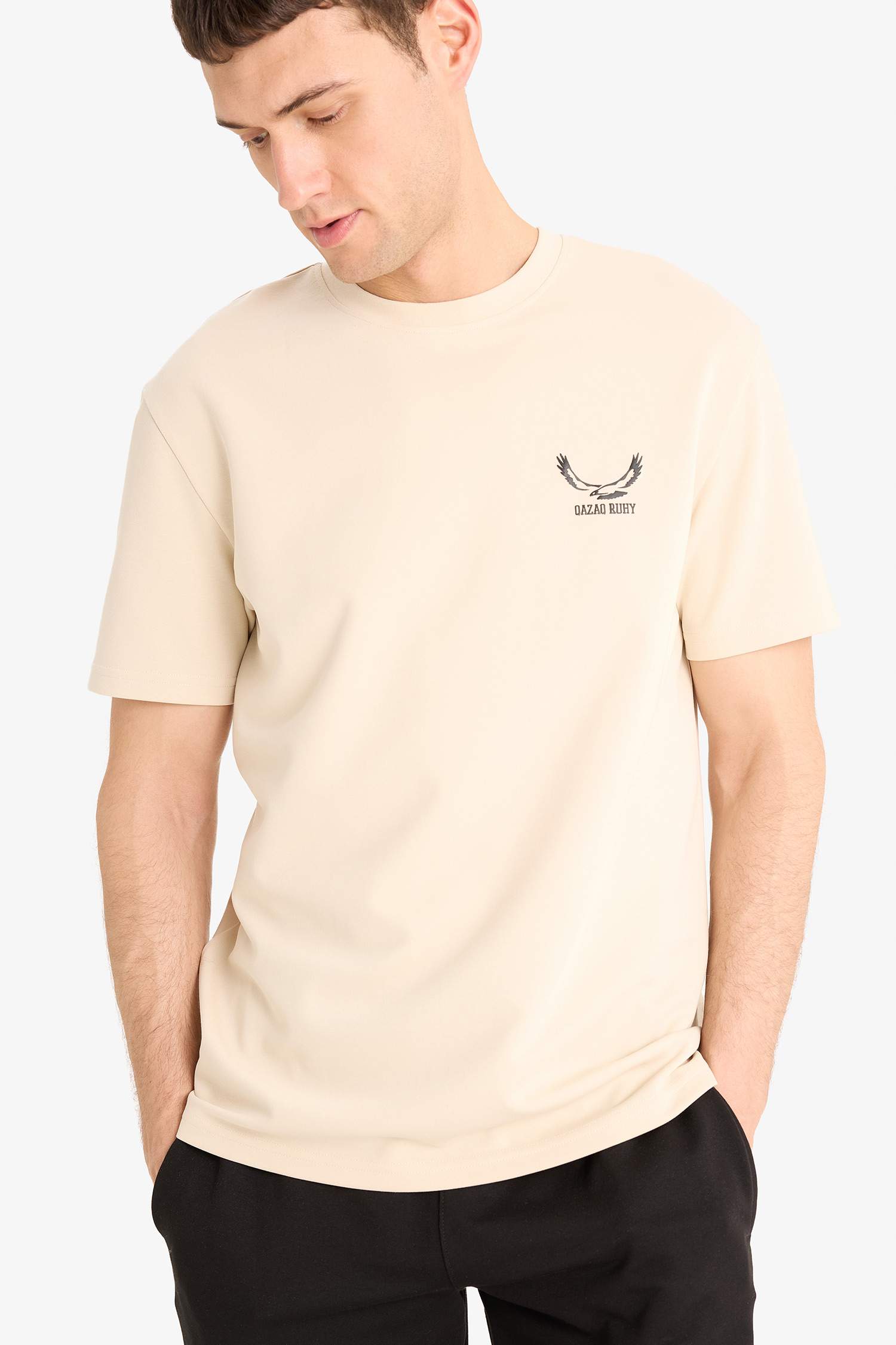 дөңгелек жаға минималл слоган Қысқа жеңді футболка