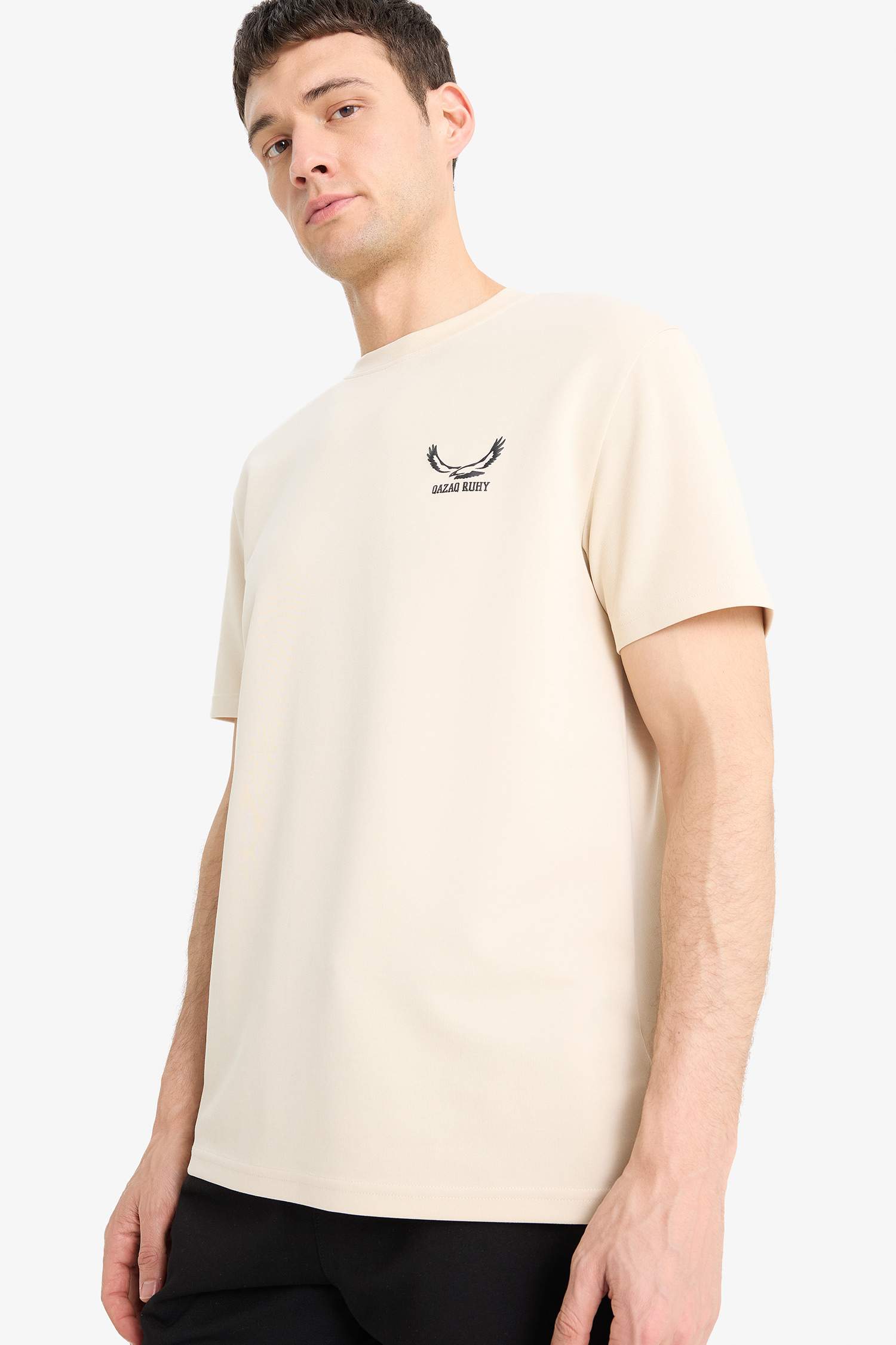 дөңгелек жаға минималл слоган Қысқа жеңді футболка