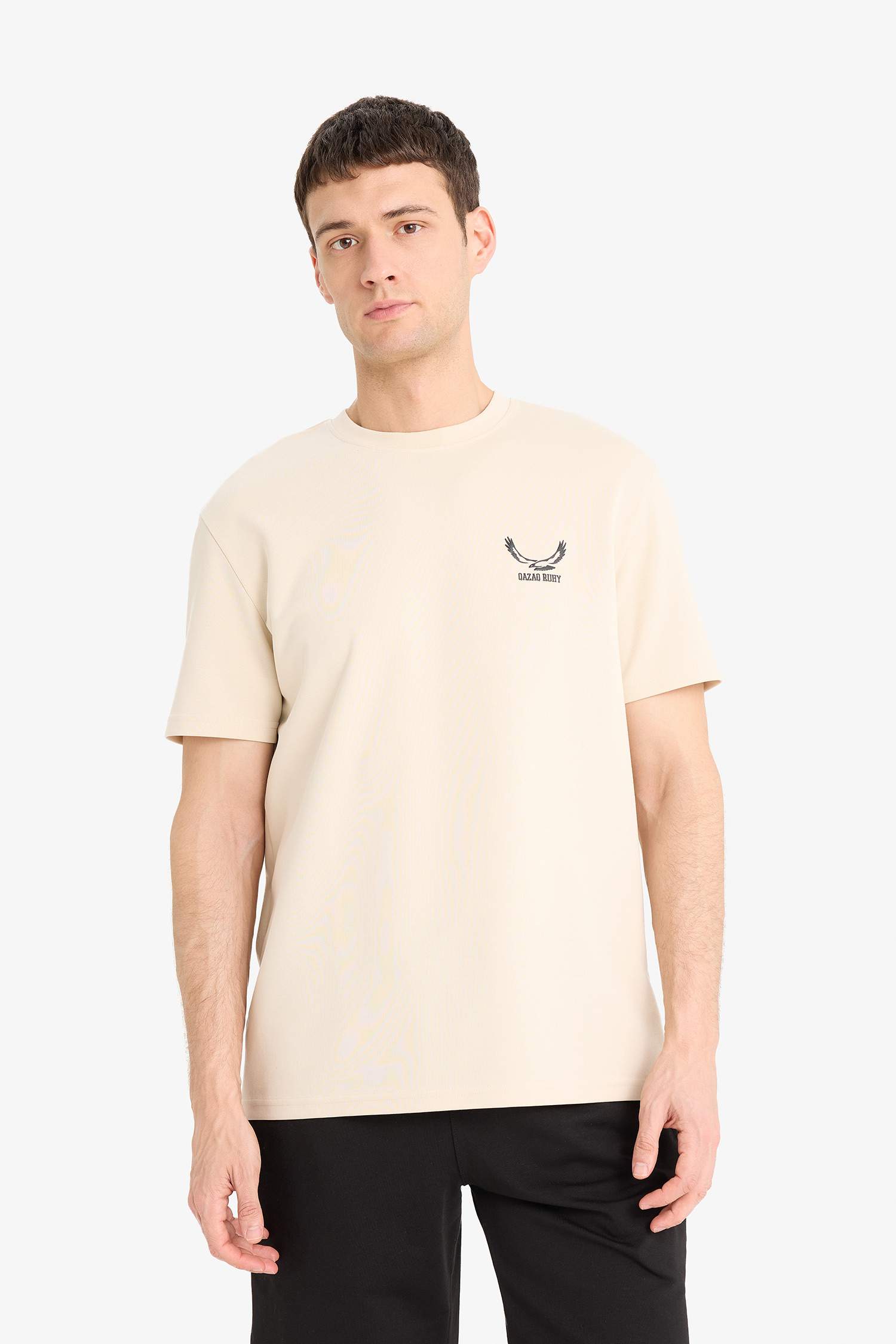 дөңгелек жаға минималл слоган Қысқа жеңді футболка