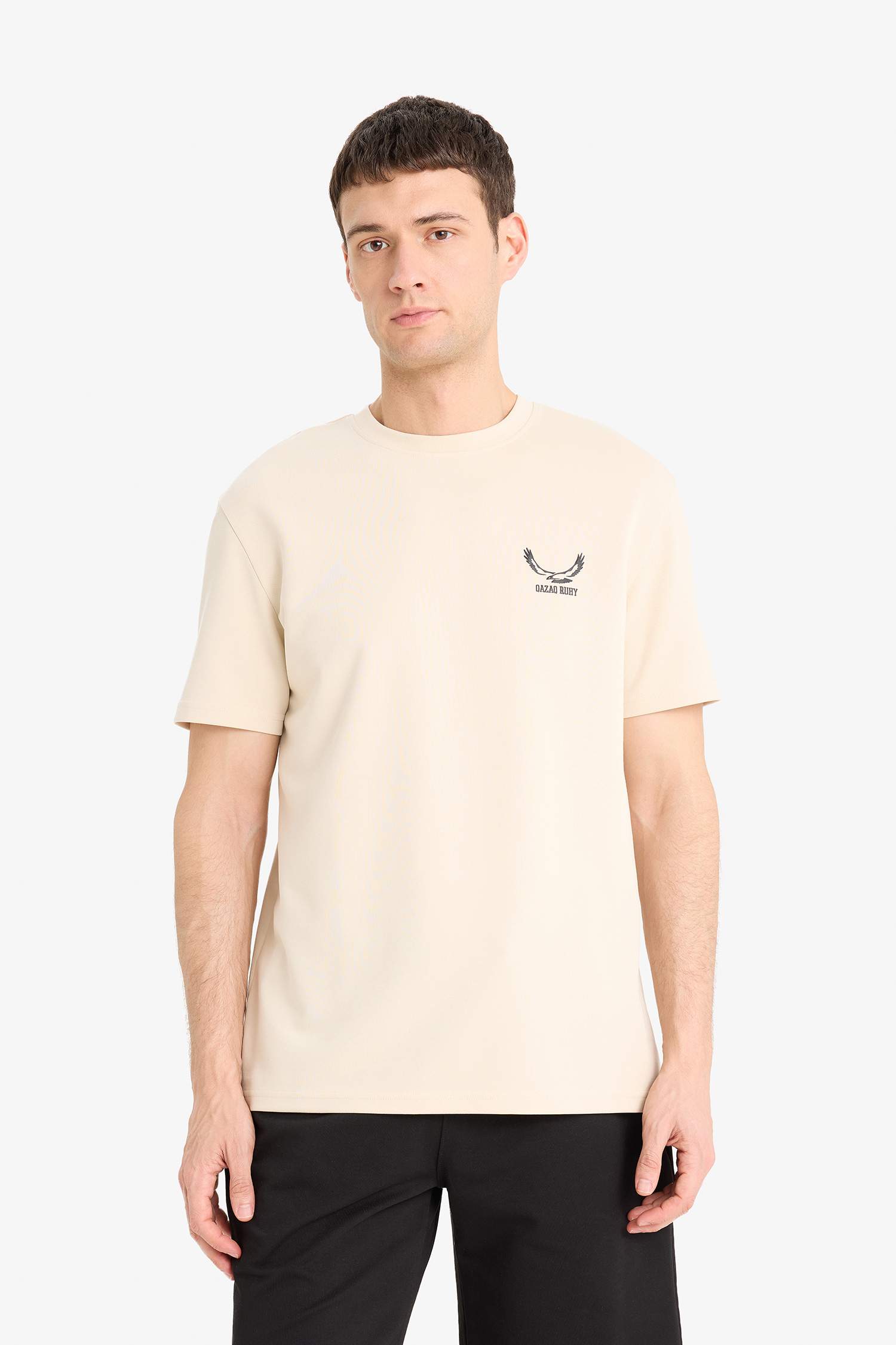 дөңгелек жаға минималл слоган Қысқа жеңді футболка