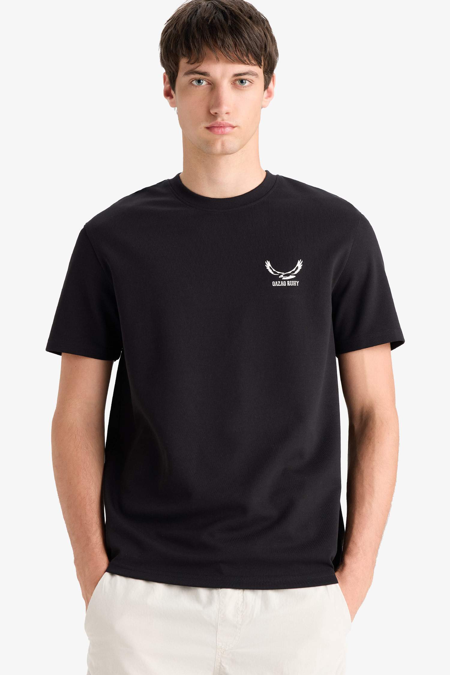 дөңгелек жаға минималл слоган Қысқа жеңді футболка