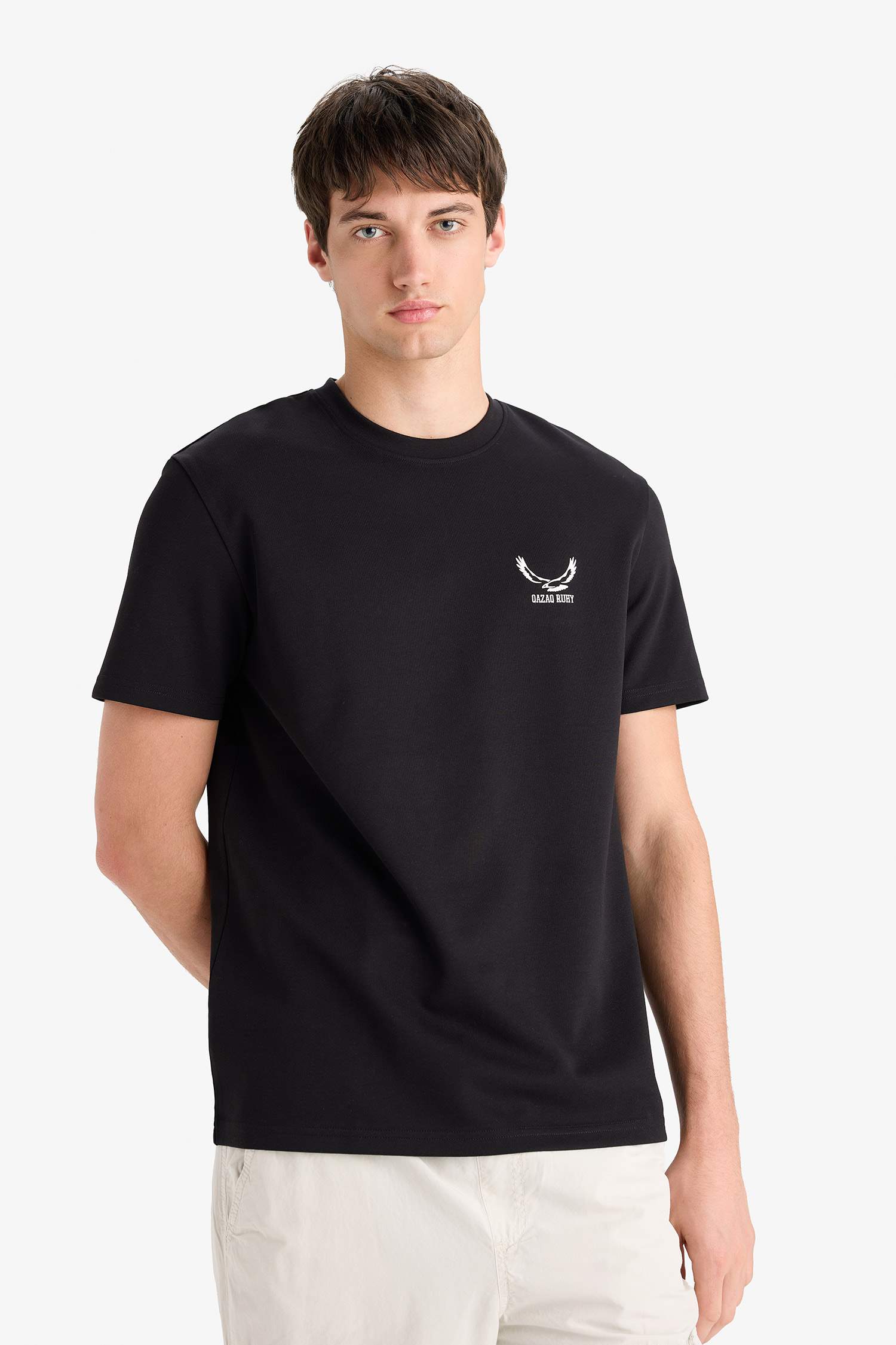 дөңгелек жаға минималл слоган Қысқа жеңді футболка