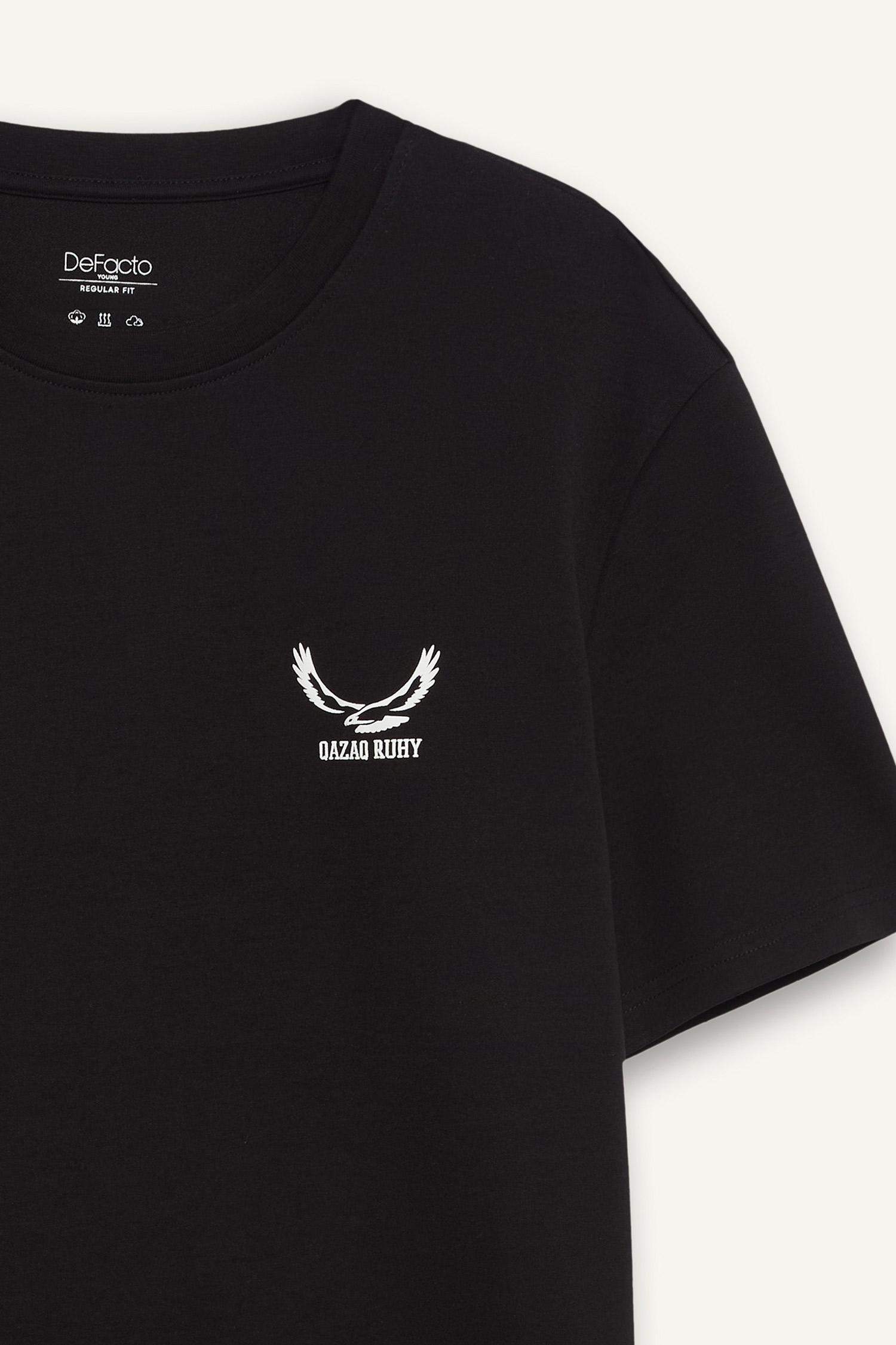 дөңгелек жаға минималл слоган Қысқа жеңді футболка