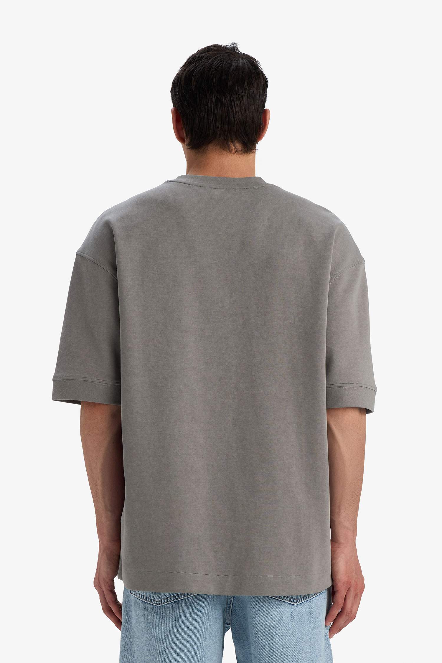 Loose Fit Rahat Kesim Bisiklet Yaka Baskılı Kısa Kollu Tişört