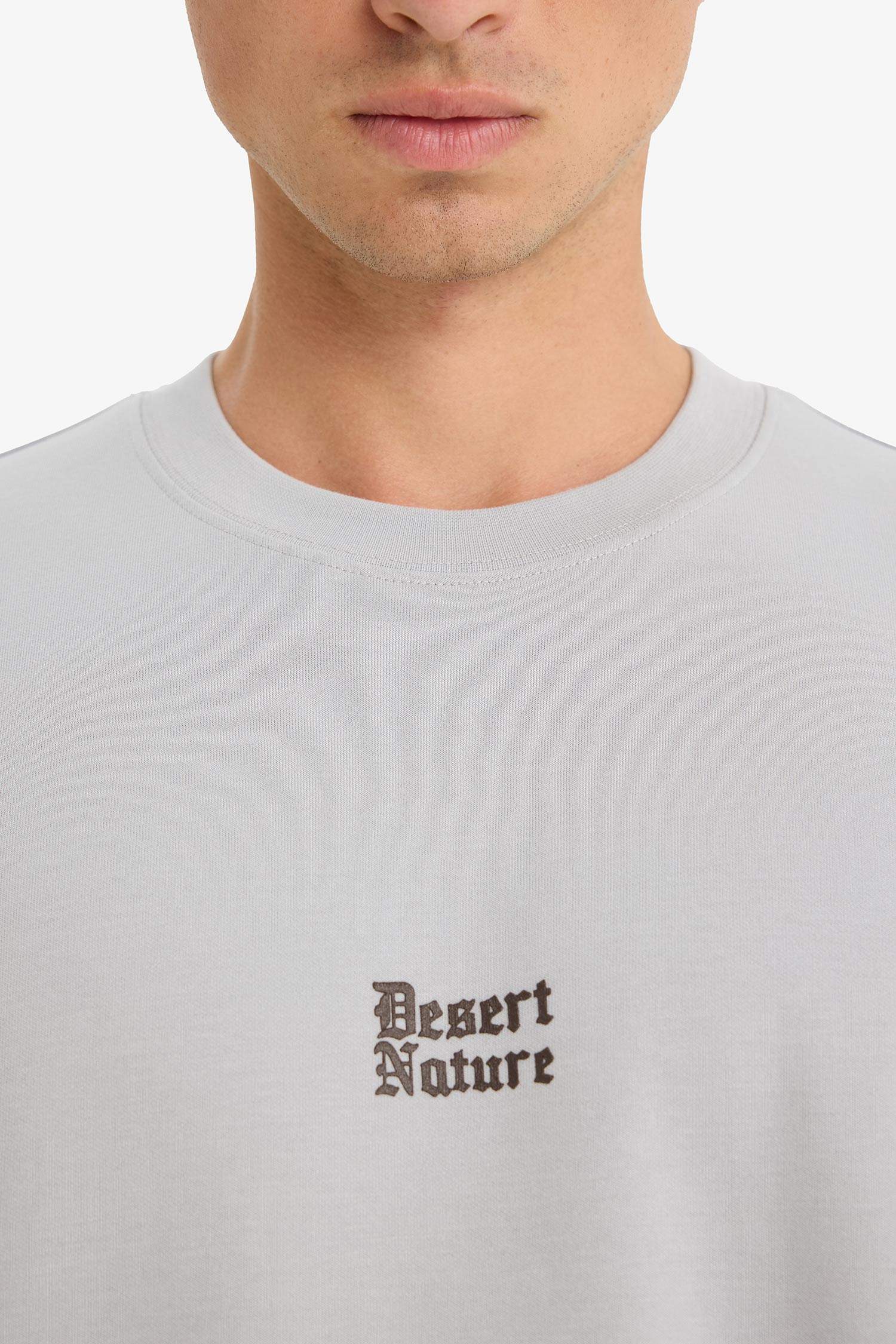 Loose Fit Rahat Kesim Bisiklet Yaka Baskılı Kısa Kollu Tişört