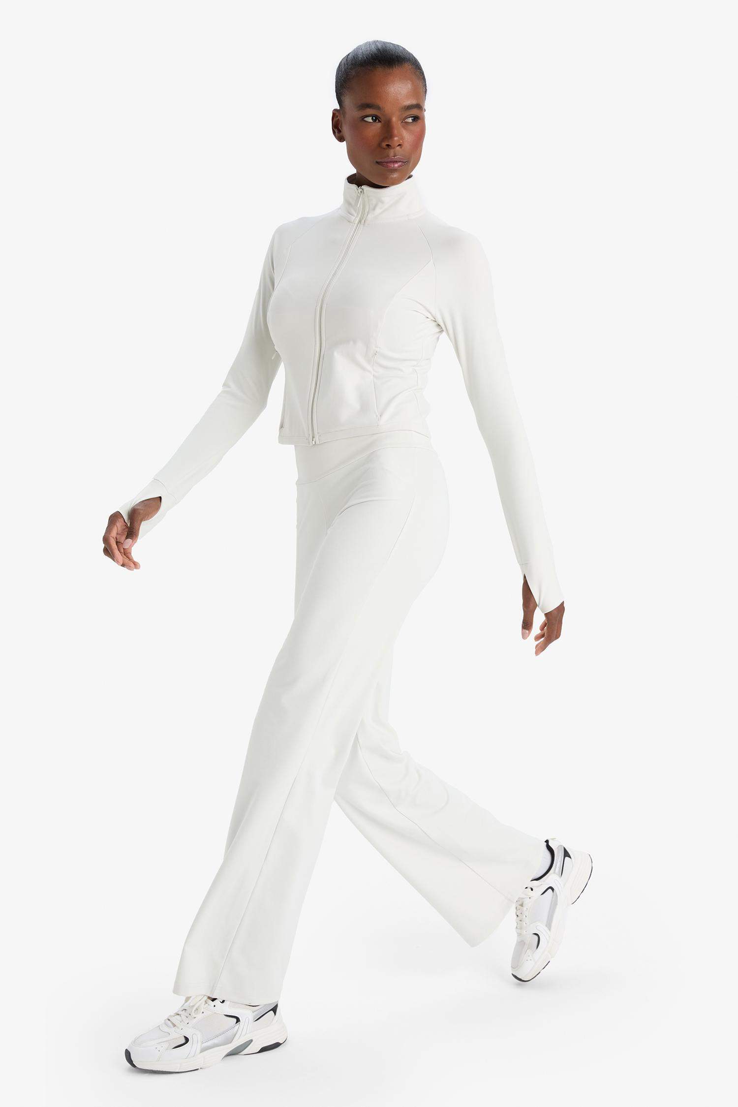 DeFactoFit Wide Leg Geniş Paça Toparlayıcı Yüksek Bel Soft Touch Sporcu Pantolon