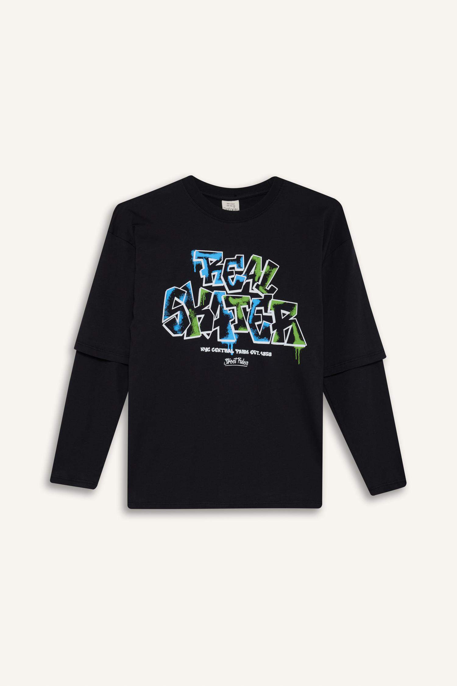Boy Oversize Fit Crew Neck Printed T-shirt