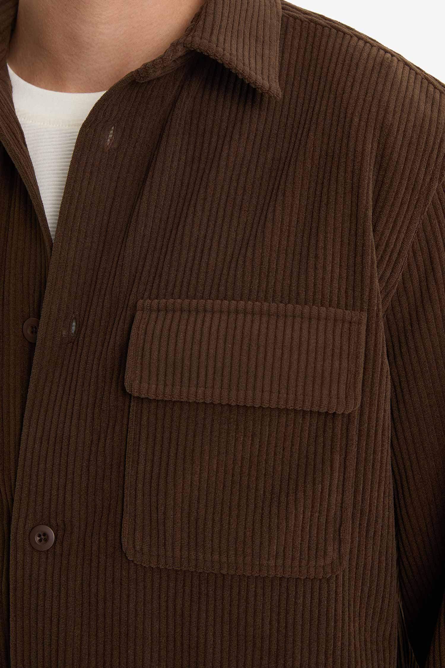 Regular Fit Polo Collar Long Sleeve Shirt