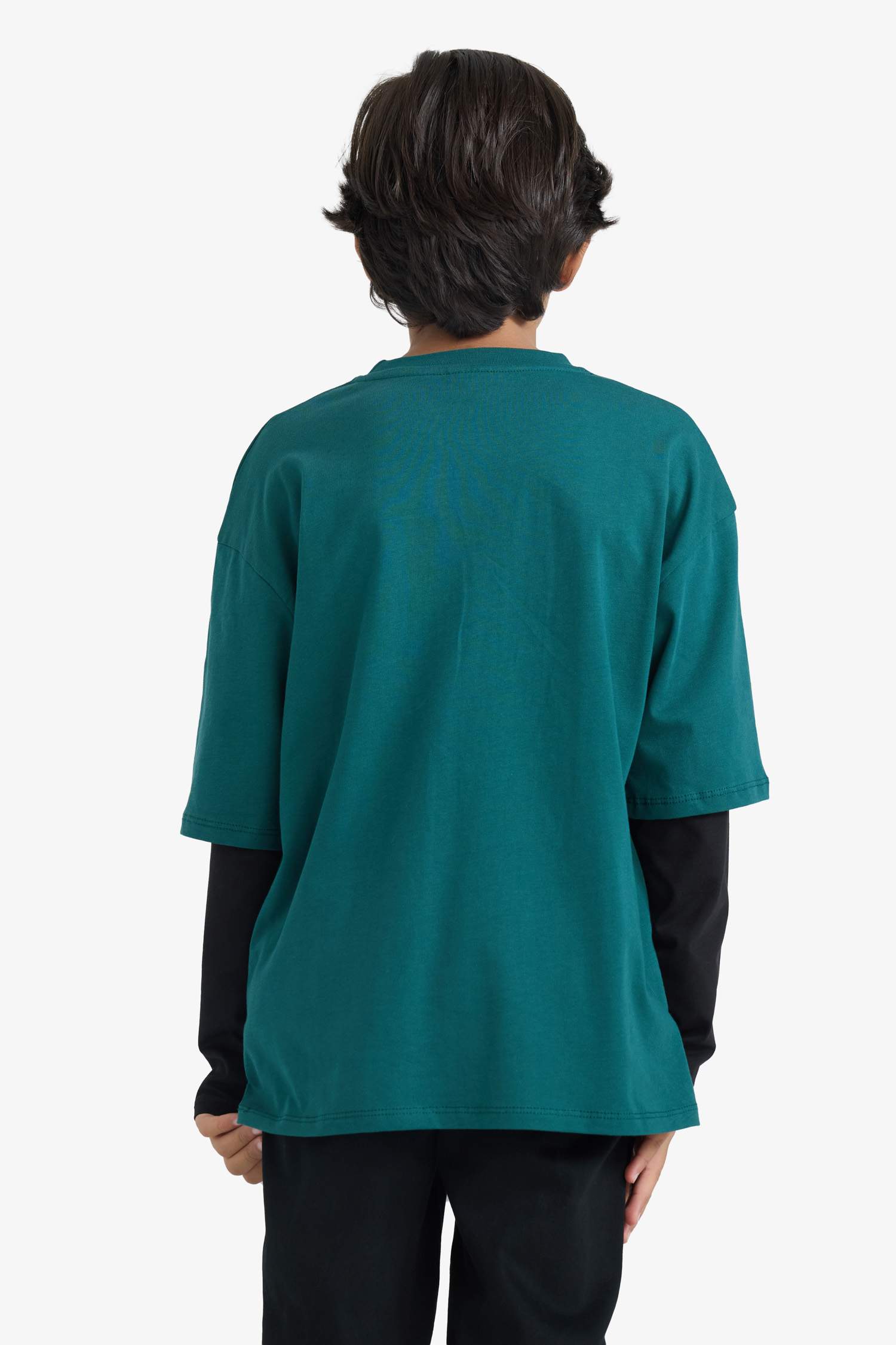 Boy Oversize Fit Crew Neck Long Sleeve T-Shirt