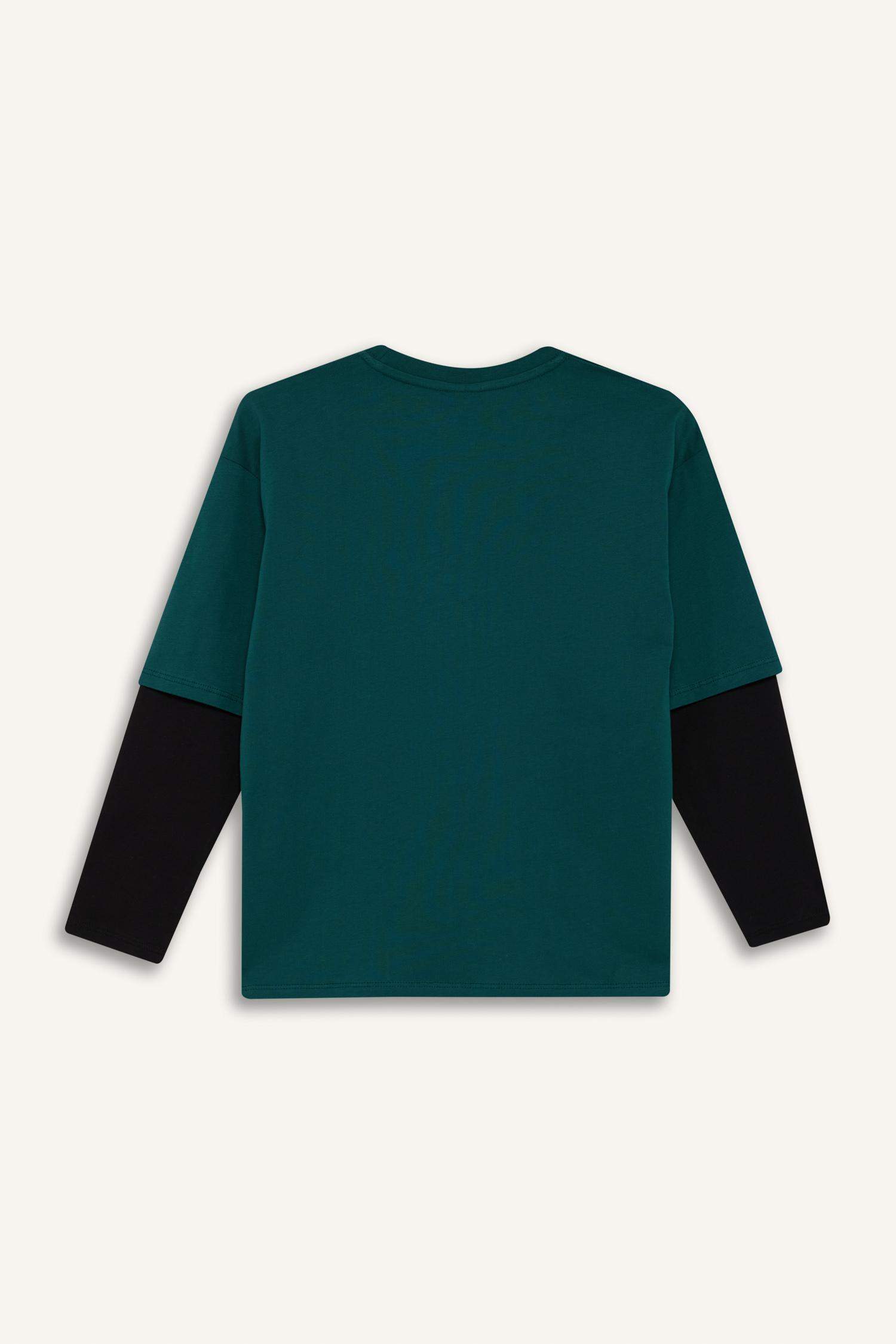 Boy Oversize Fit Crew Neck Long Sleeve T-Shirt