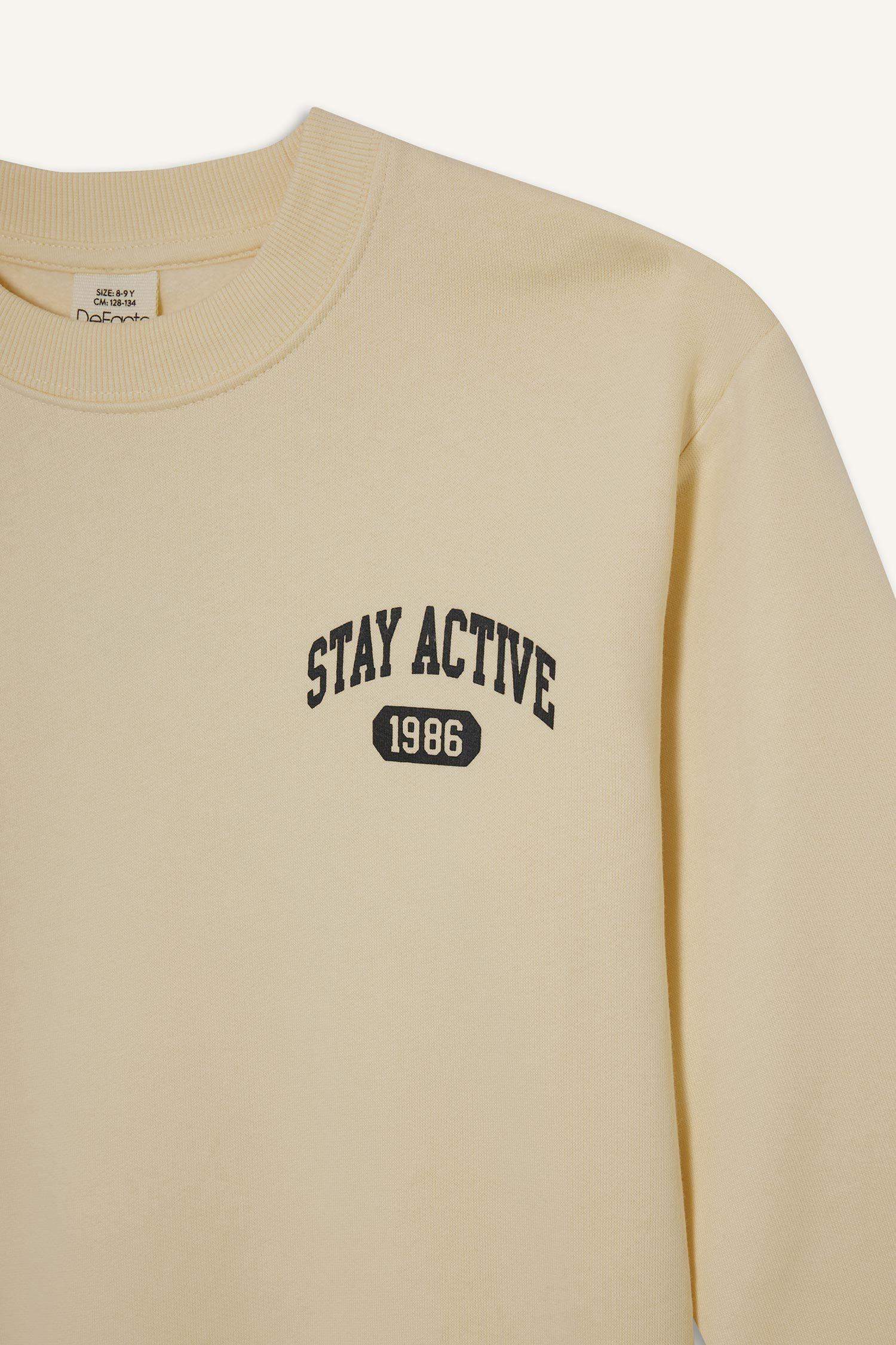 Толстовка для мальчика с круглым вырезом, с принтом, с мягкой меховой подкладкой