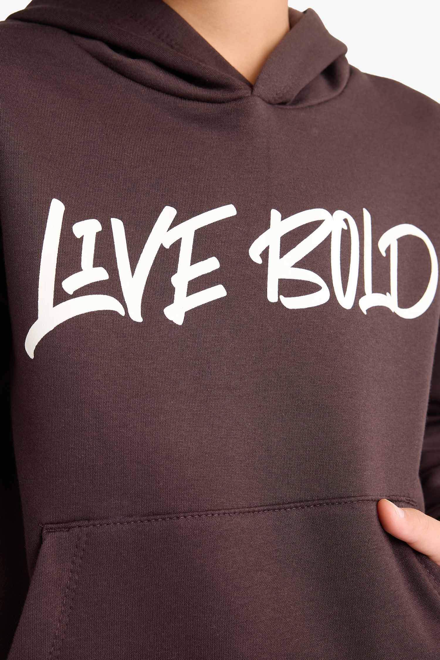 سويت شيرت ولادي قصة عادية بياخة مستديرة ببطانة ناعمة