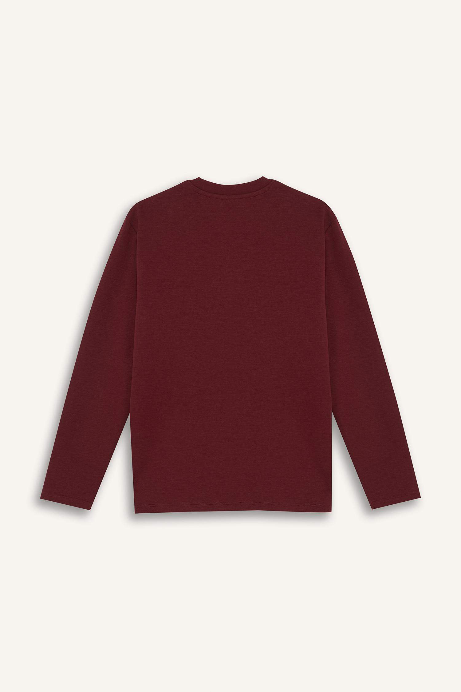 Erkek Çocuk Bisiklet Yaka Basic Düz Uzun Kollu Okul Tişörtü