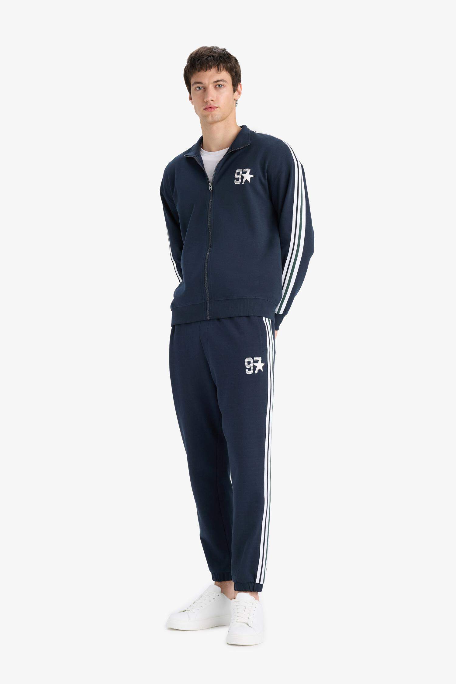 Regular Fit Beli Bağcıklı Cepli Paçası Lastikli Baskılı Jogger Eşofman Altı