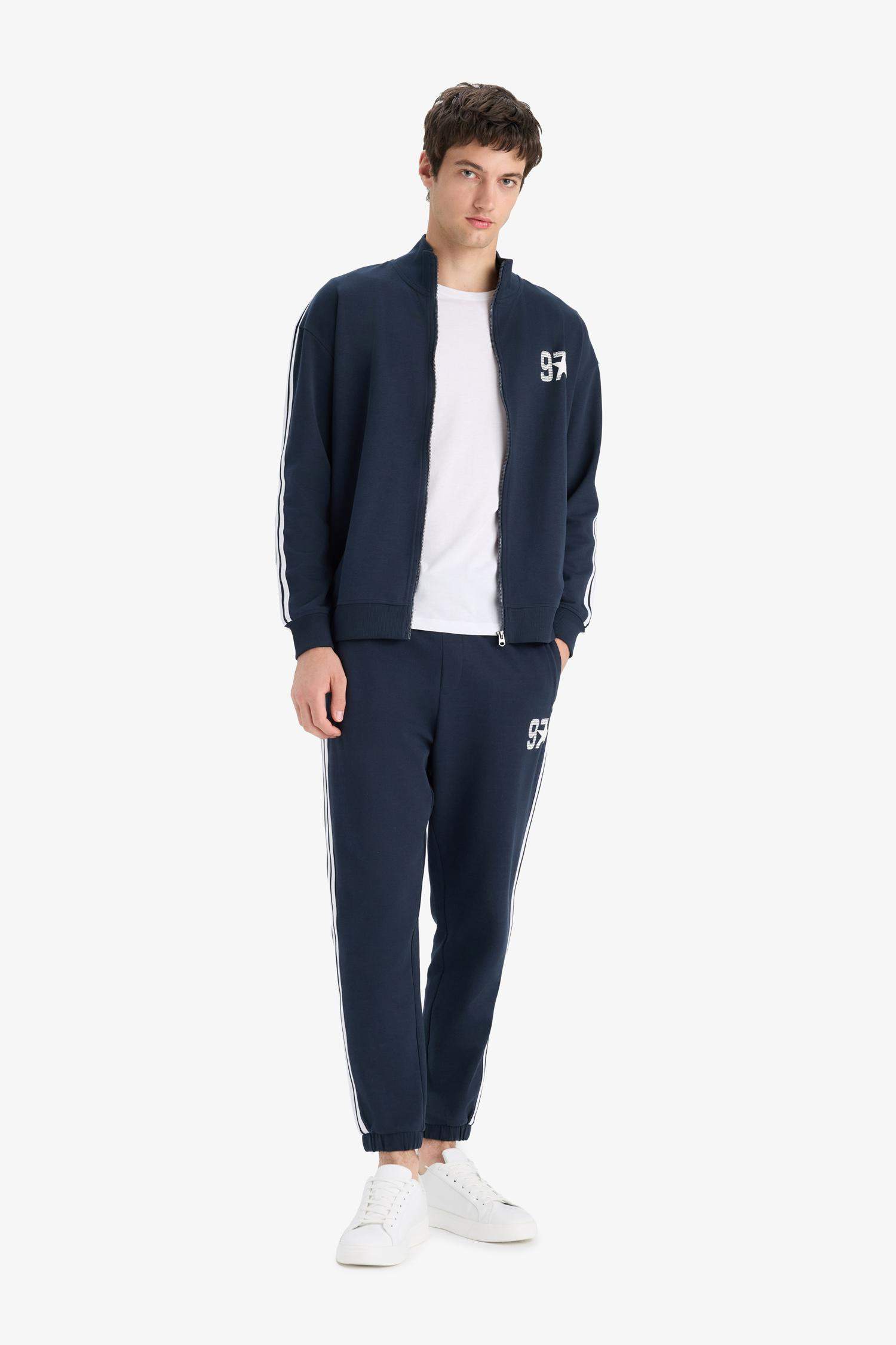 Regular Fit Beli Bağcıklı Cepli Paçası Lastikli Baskılı Jogger Eşofman Altı