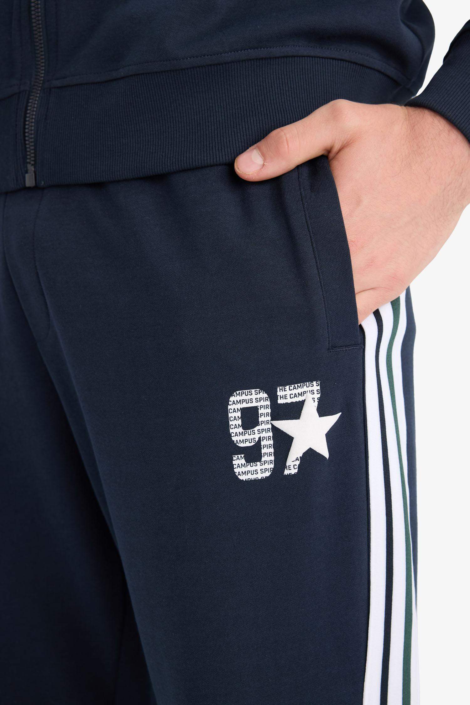 Regular Fit Beli Bağcıklı Cepli Paçası Lastikli Baskılı Jogger Eşofman Altı