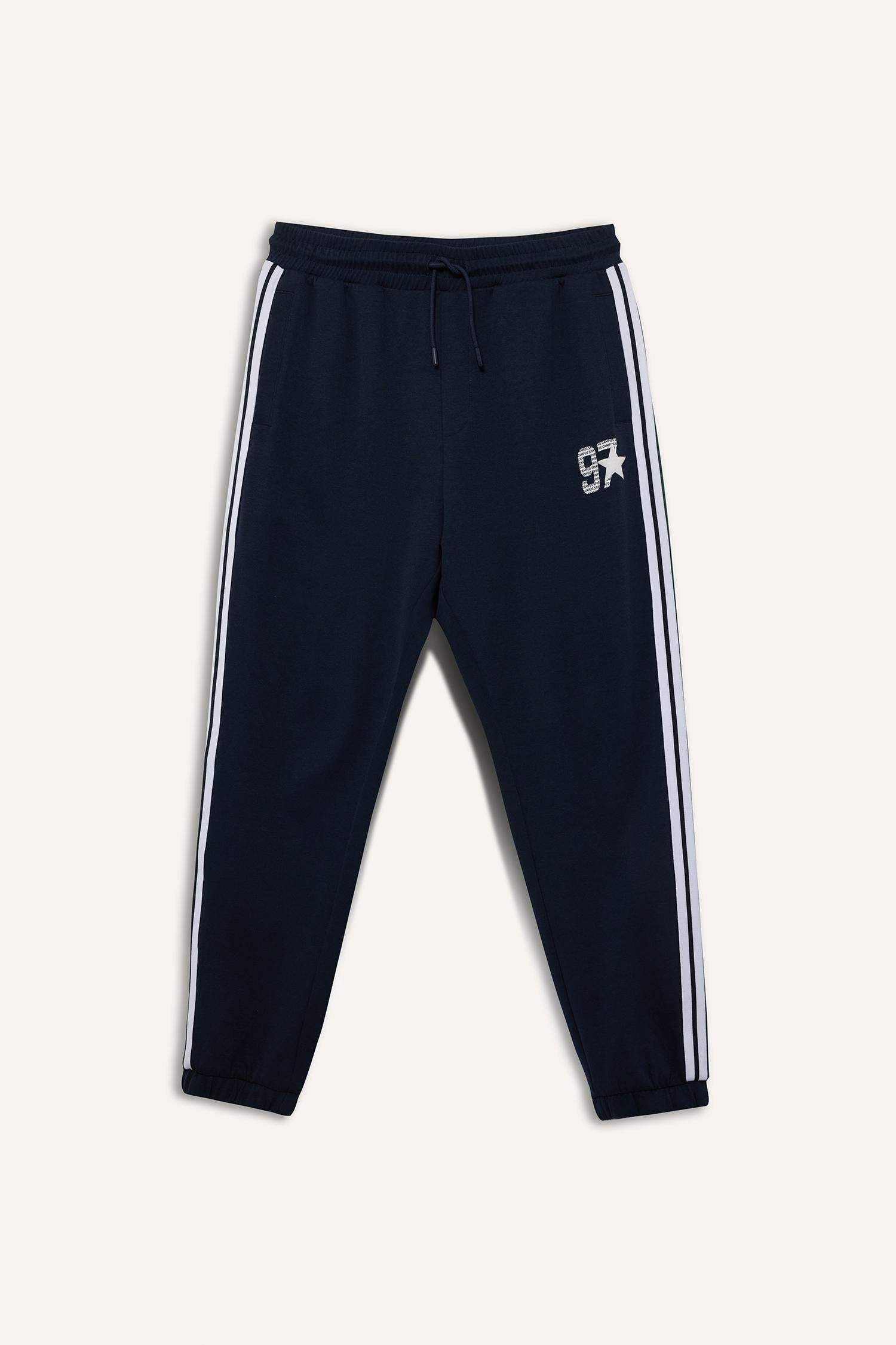 Regular Fit Beli Bağcıklı Cepli Paçası Lastikli Baskılı Jogger Eşofman Altı