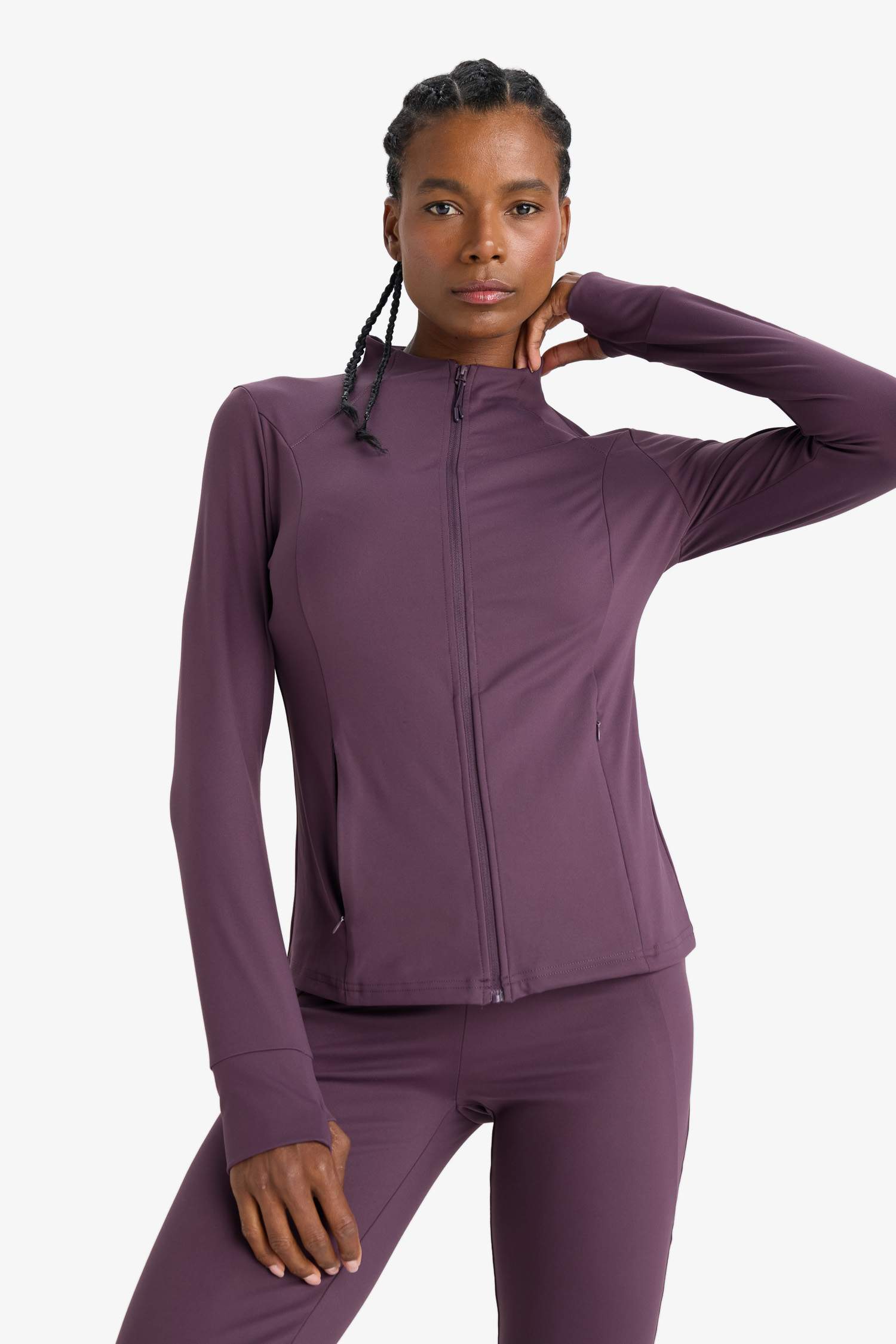 DeFactoFit Slim Fit Stand Collar Cardigan