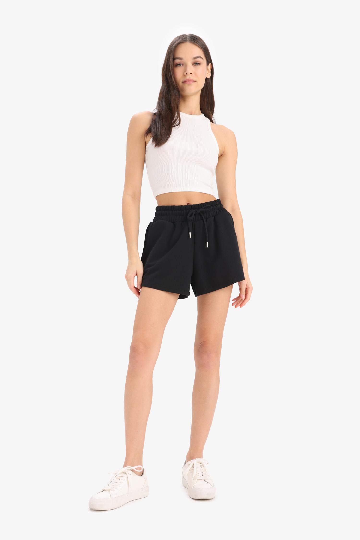 Relax Fit Flexible Waist Laced Bermuda Shorts