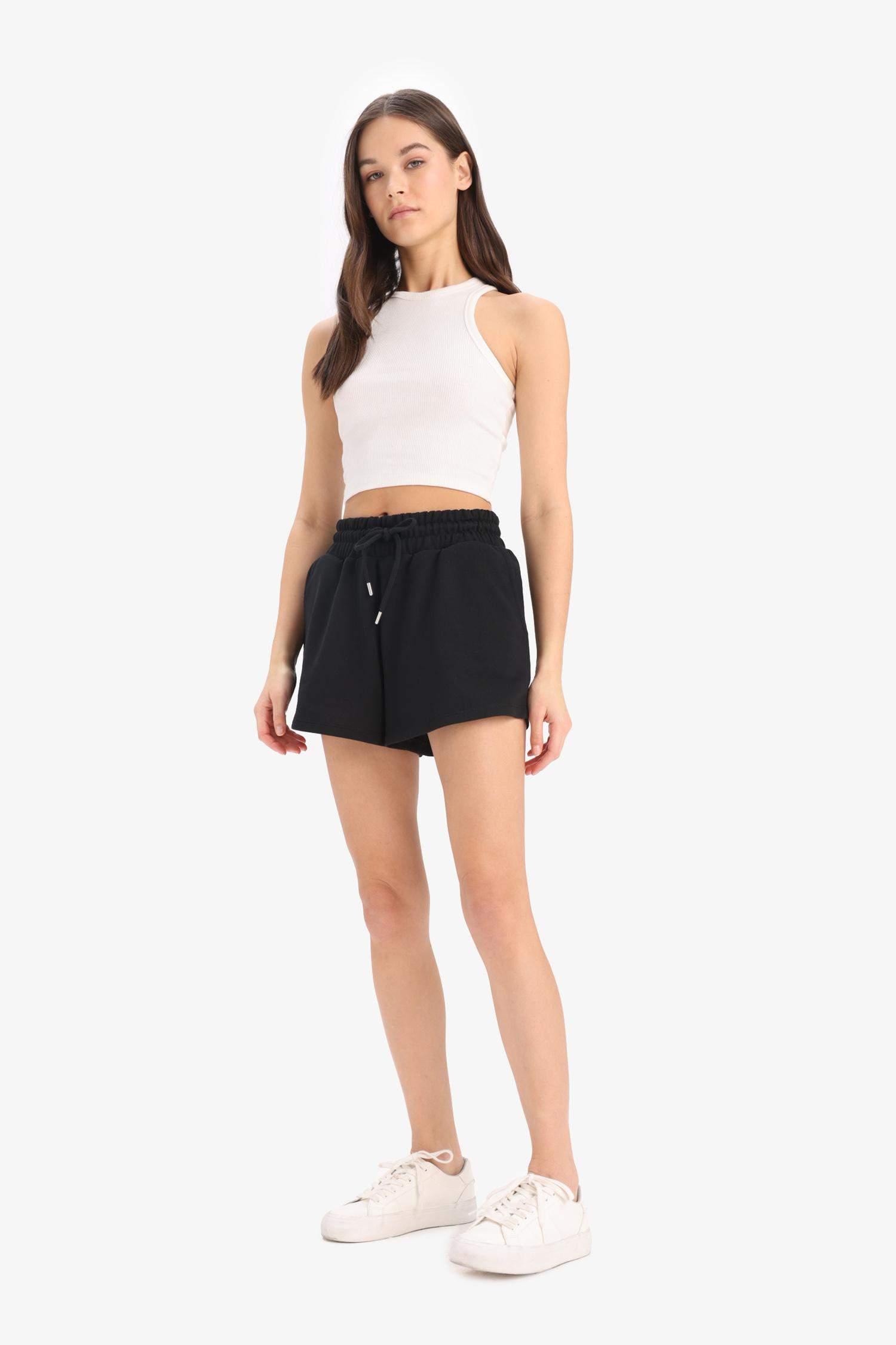Relax Fit Flexible Waist Laced Bermuda Shorts