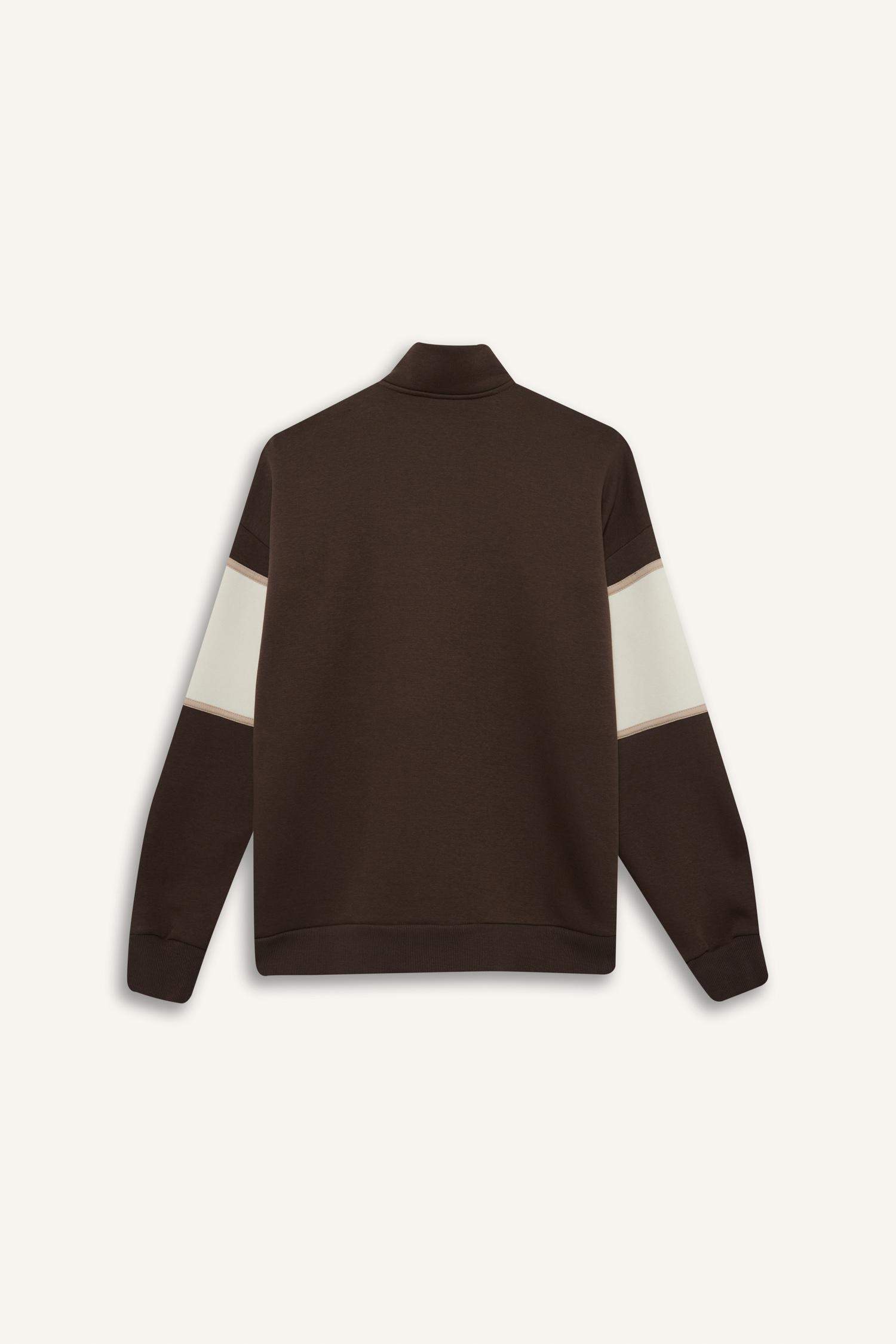 NBA New York Knicks Oversize Geniş Kalıp Yarım Fermuarlı Sporcu Sweatshirt