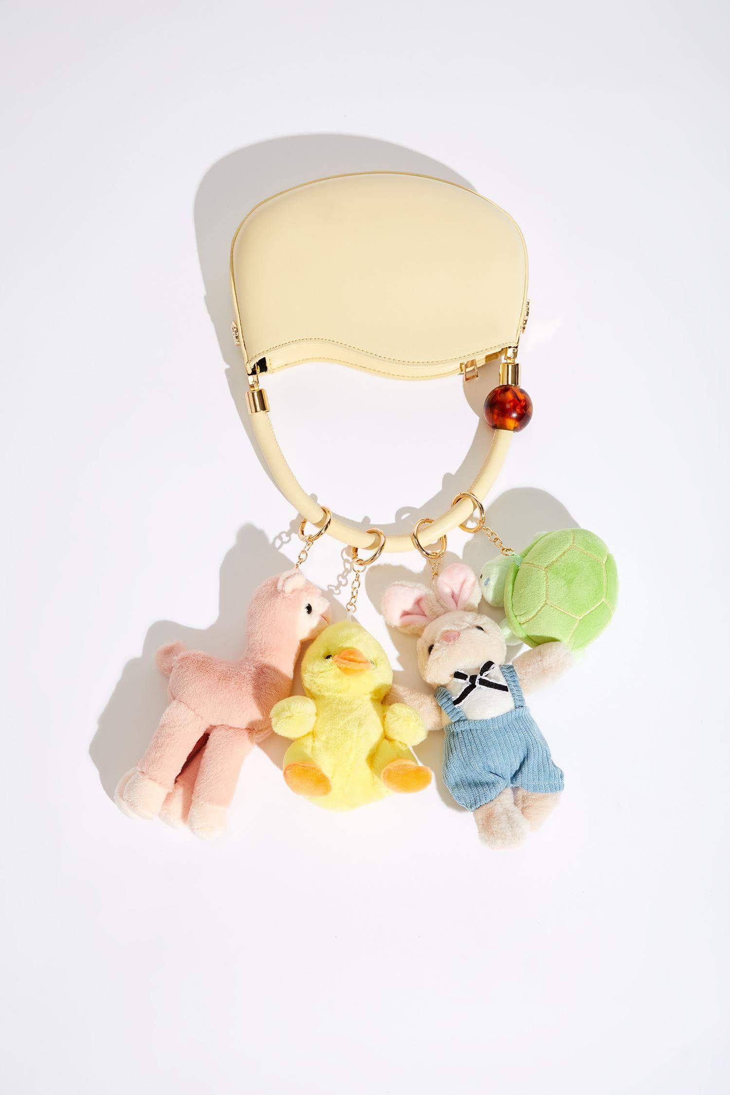 Woman Pink Llama Charm Keychain