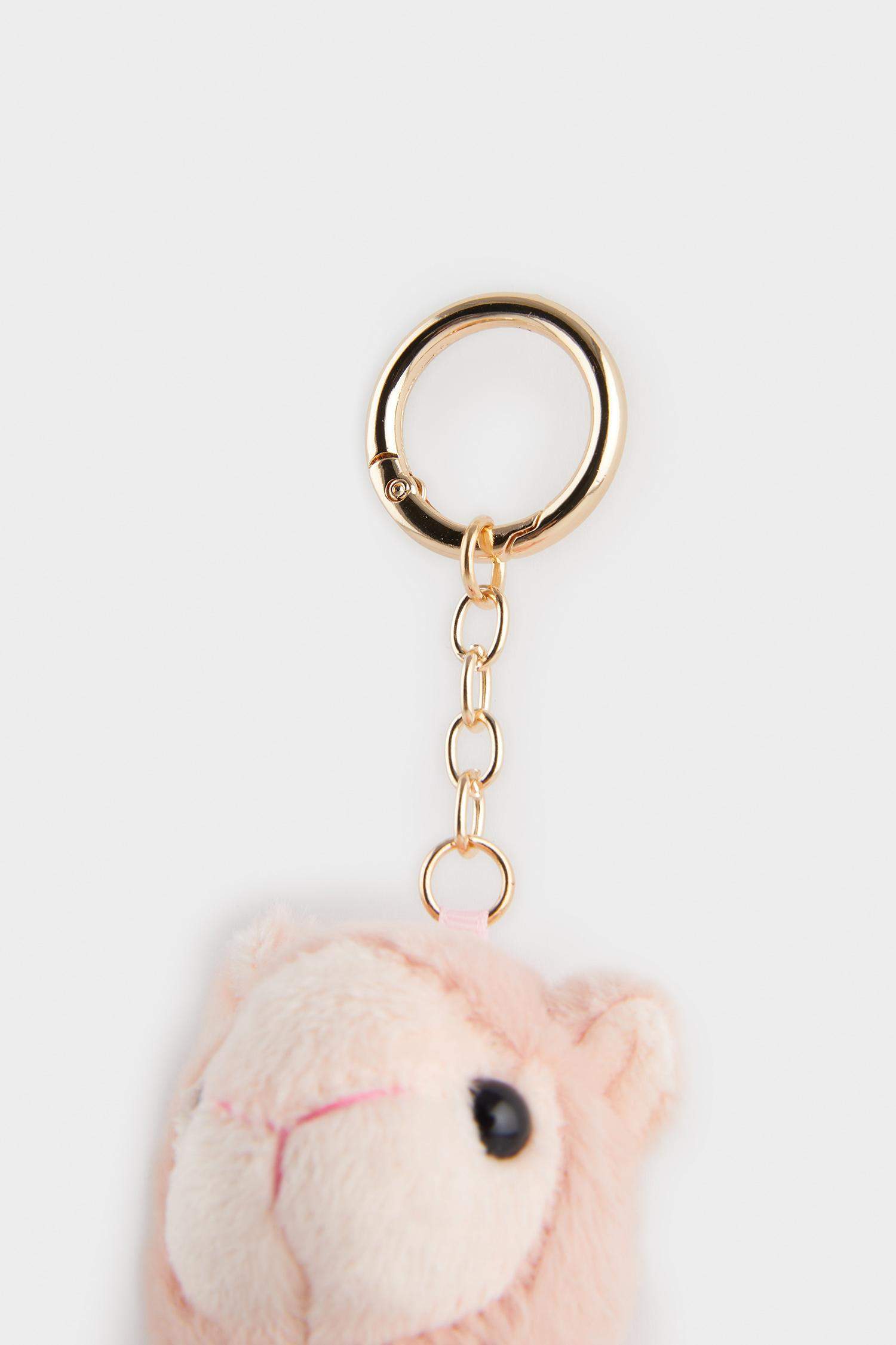 Woman Pink Llama Charm Keychain