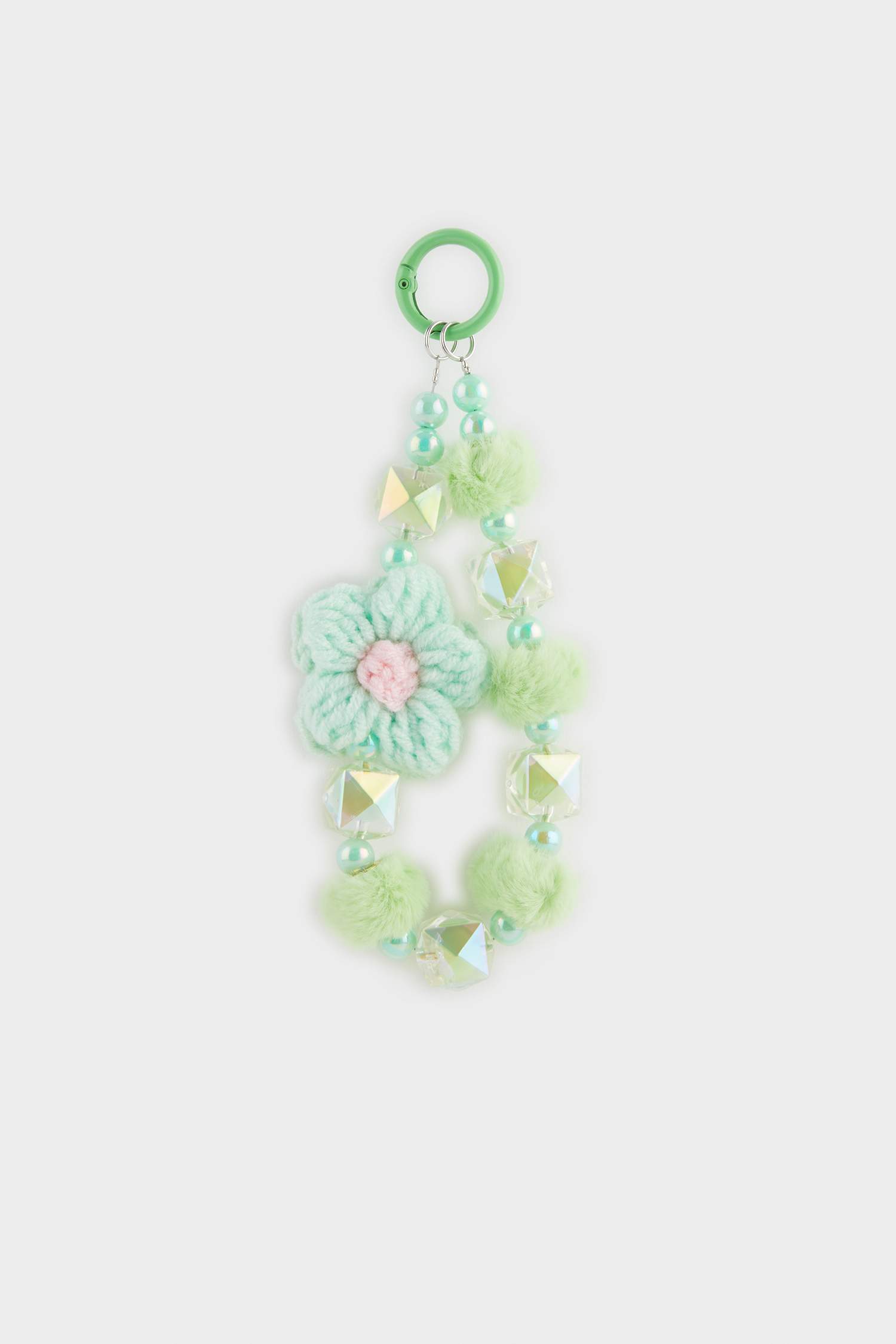 Woman Floral Charm Keychain