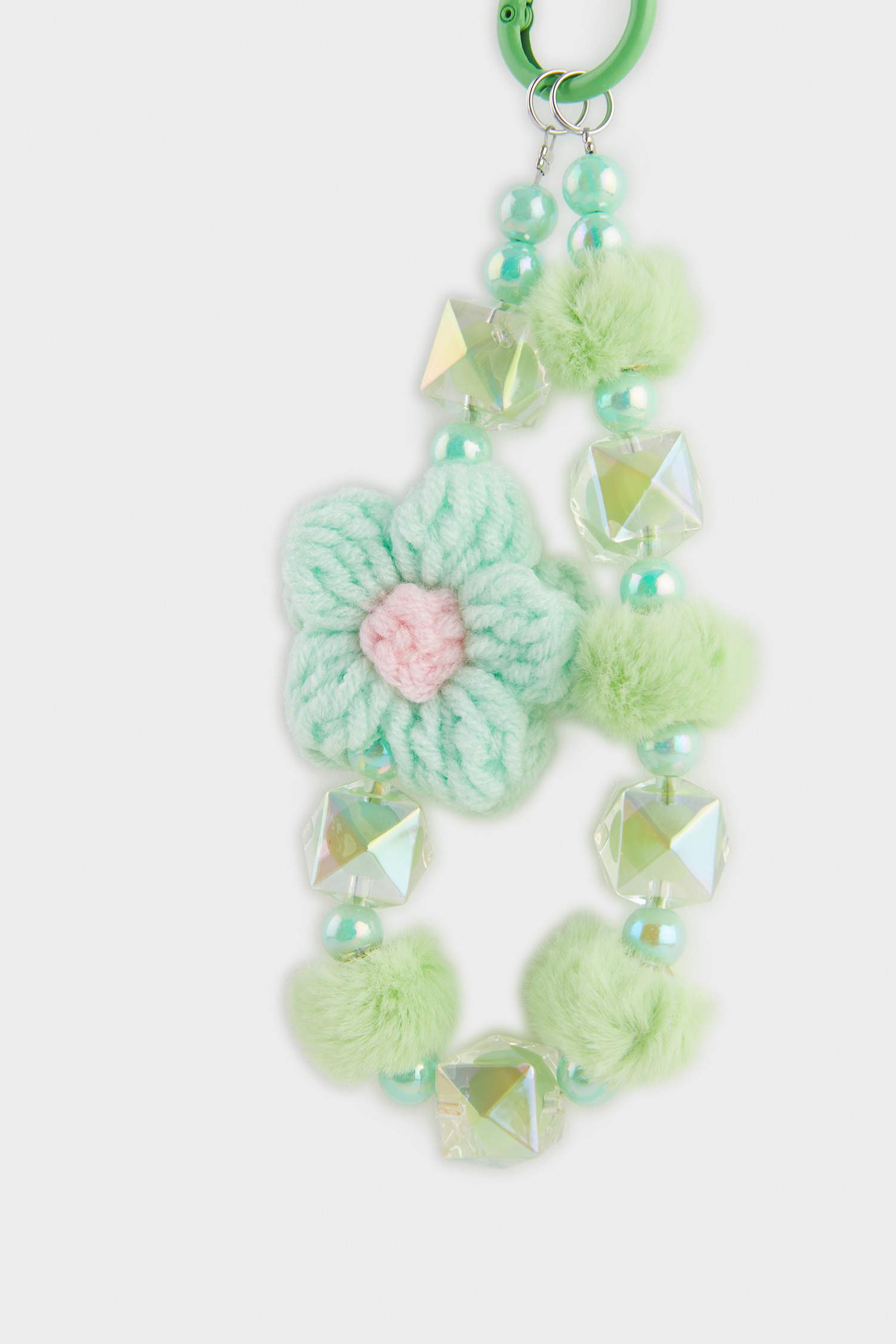 Woman Floral Charm Keychain