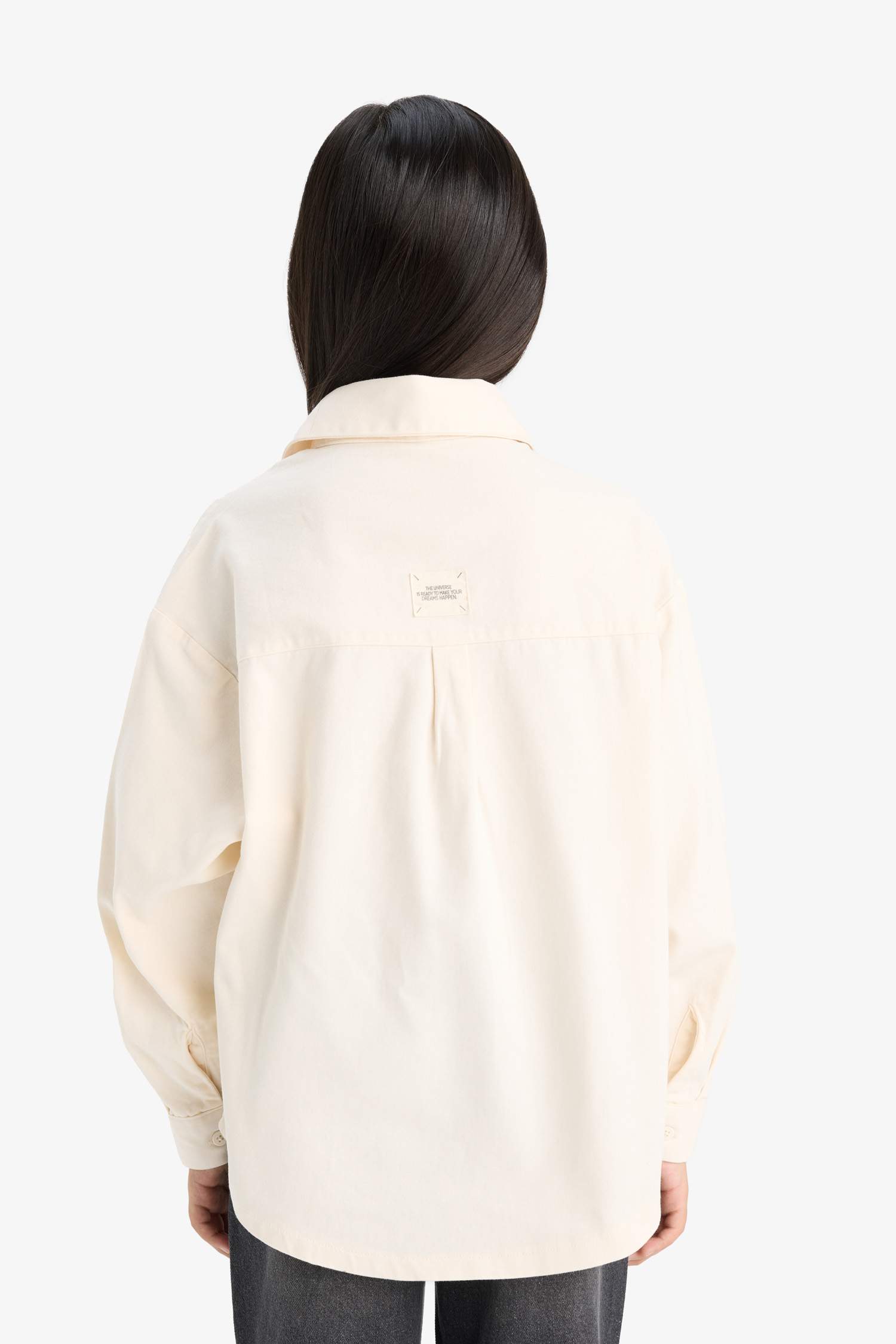 Chemise oversize en coton à manches longues pour fille