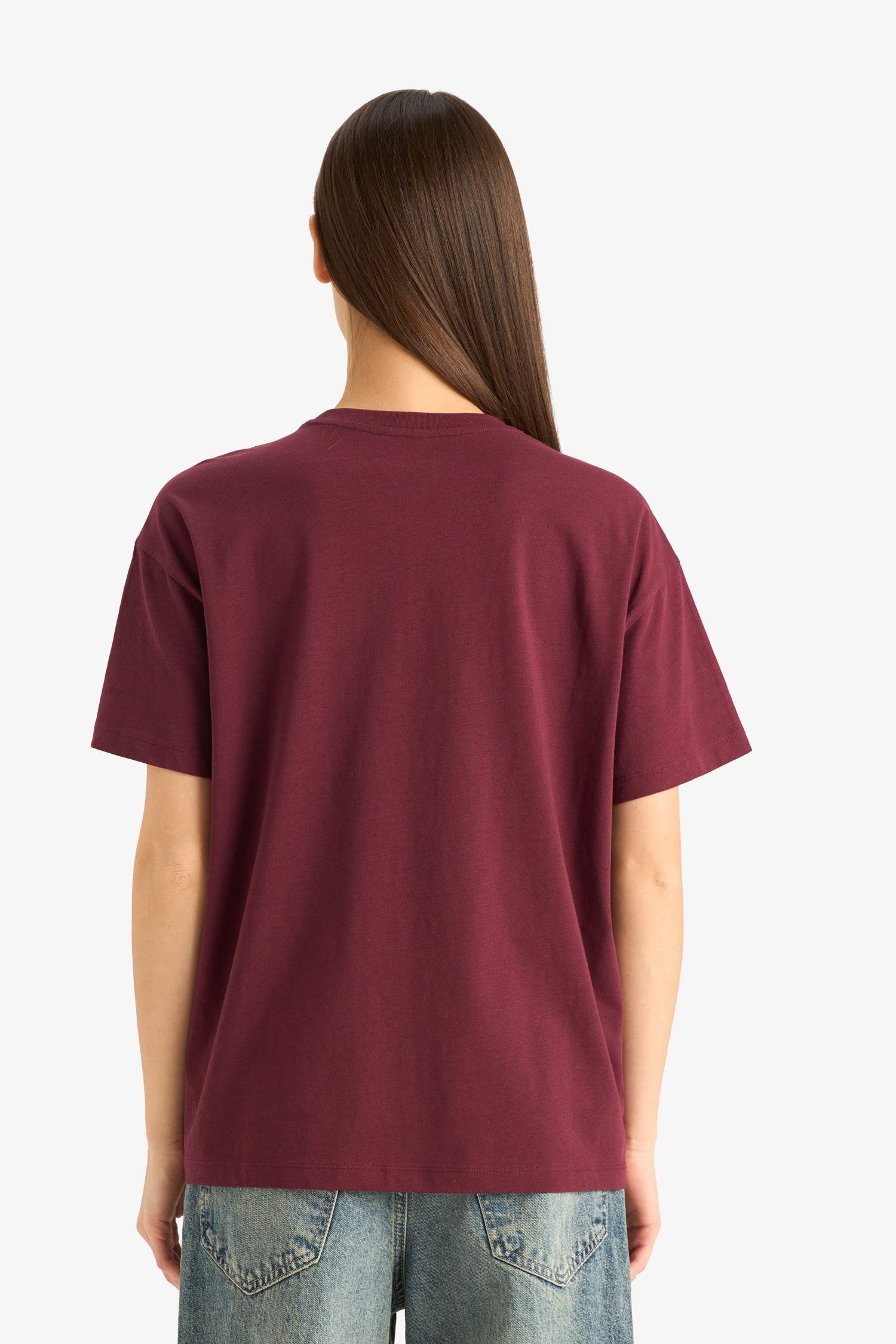 Oversize Fit Crew Neck Printed Short Sleeve T-Shirt