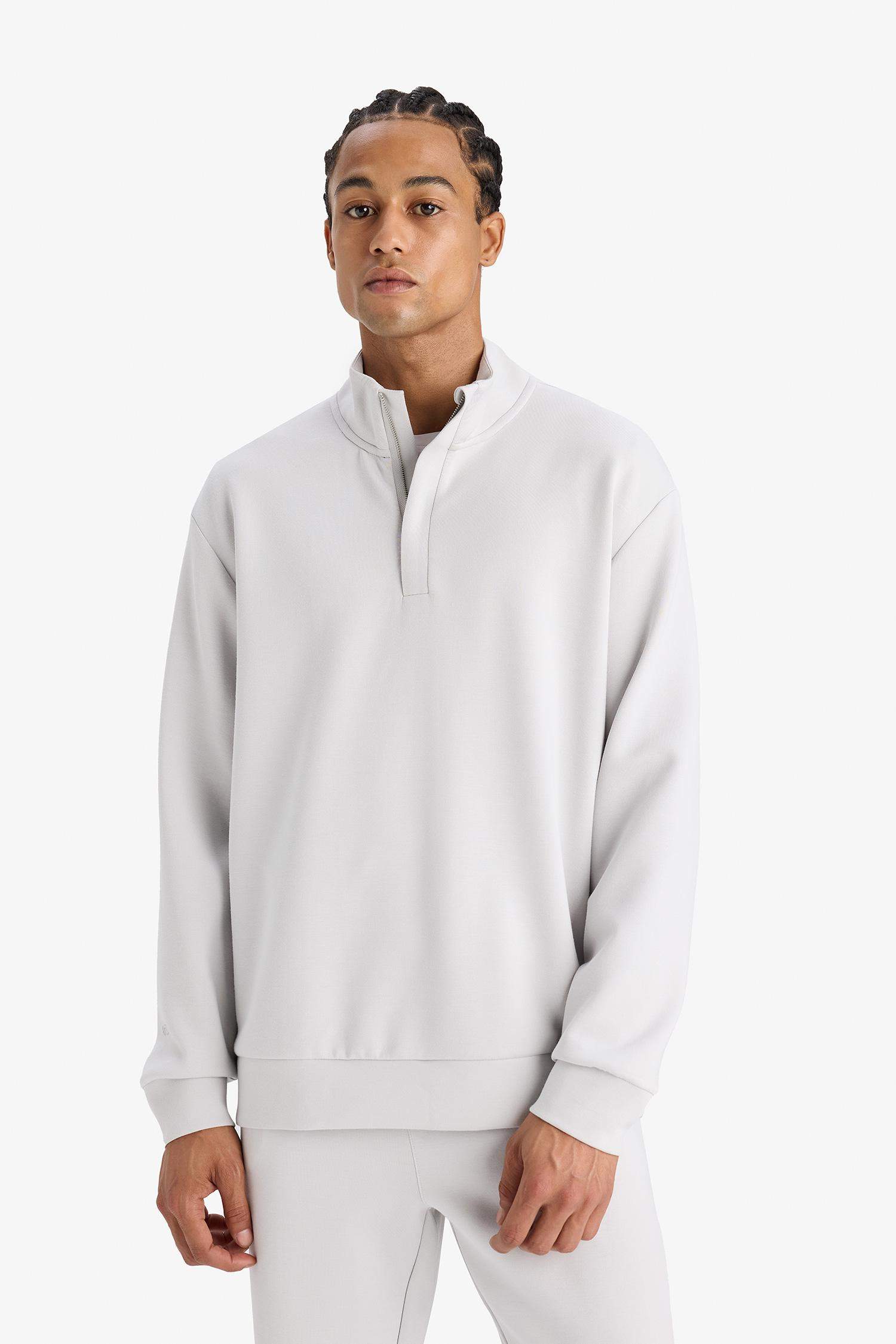 DeFactoFit Standart Fit Dik Yaka Yarım Fermuarlı Modal Sporcu Sweatshirt