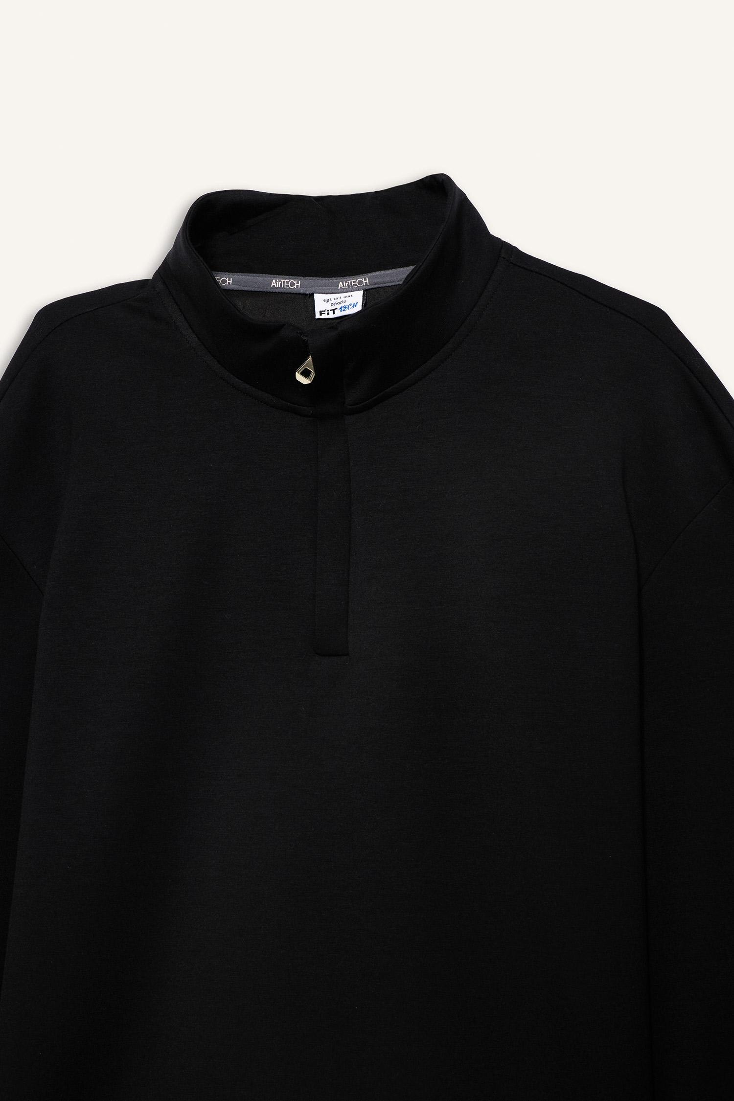 DeFacto Ultra Yumuşak Standart Fıt Dik Yaka Modal Sporcu Sweatshirt görsel 7