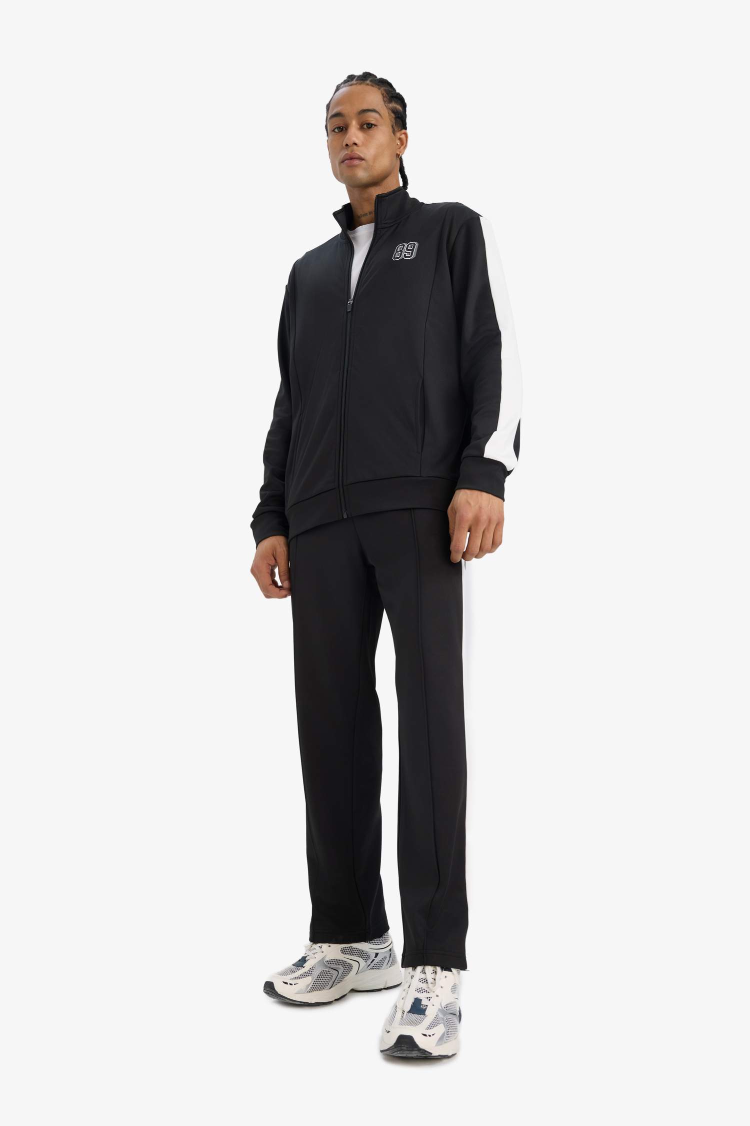 Кардиган на молнии из пике с высоким воротом DeFactoFit