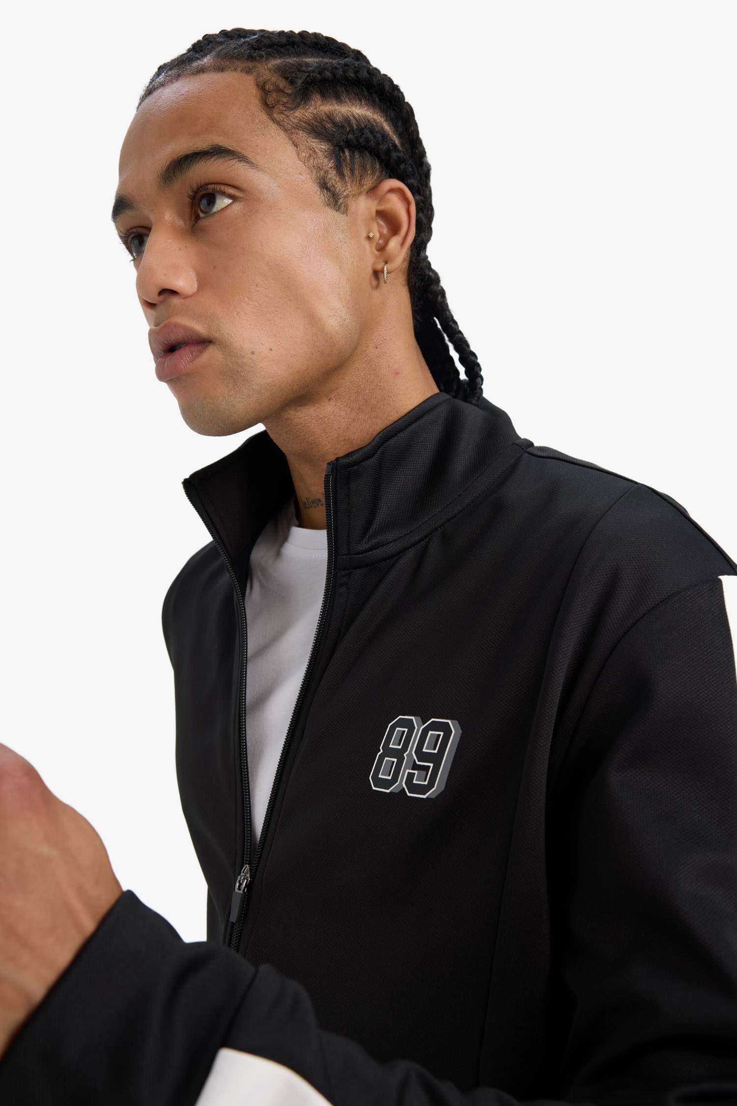 Sweat zippé en piqué à col montant Coupe standard de DeFactoFit