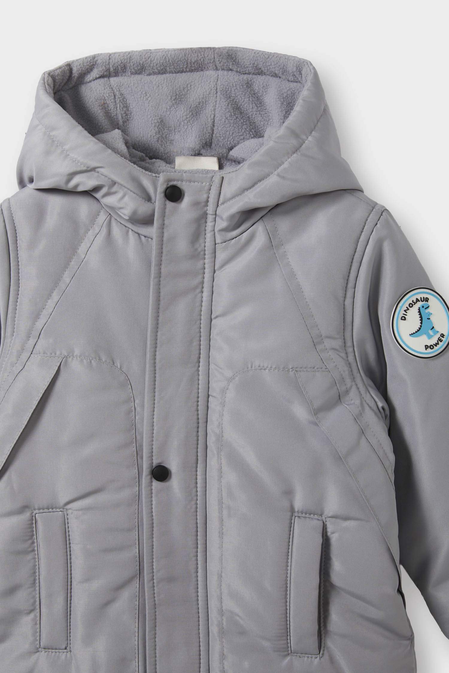 Manteau imperméable zippé à capuche et boutons pour bébé garçon