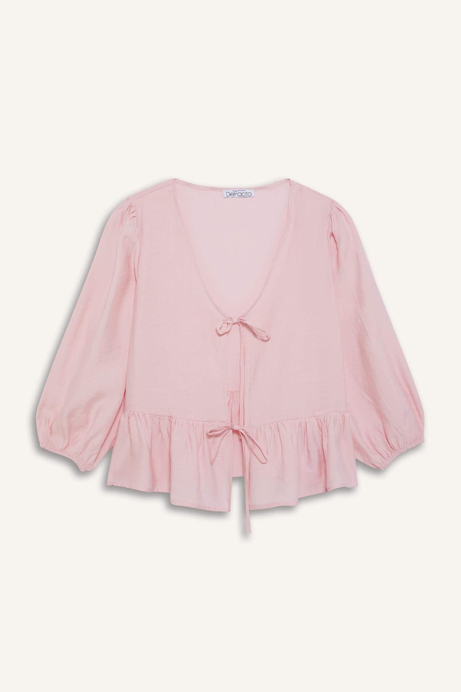 بلوزة منسوج نص ردن قصة عادية بياخة V