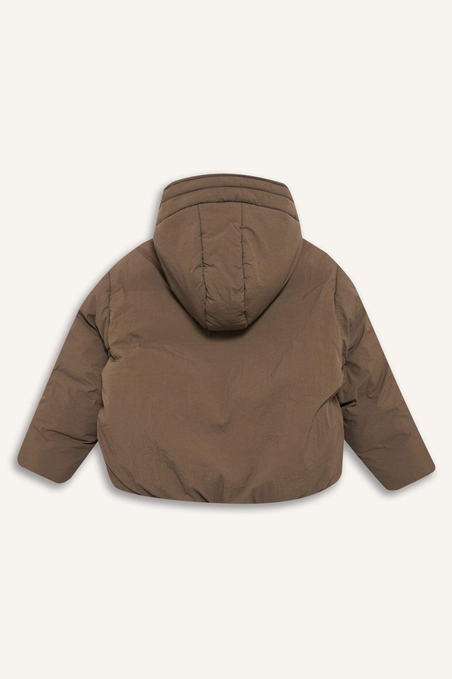 Kız Çocuk Su Geçirmez Kapüşonlu Fermuarlı Şişme Mont