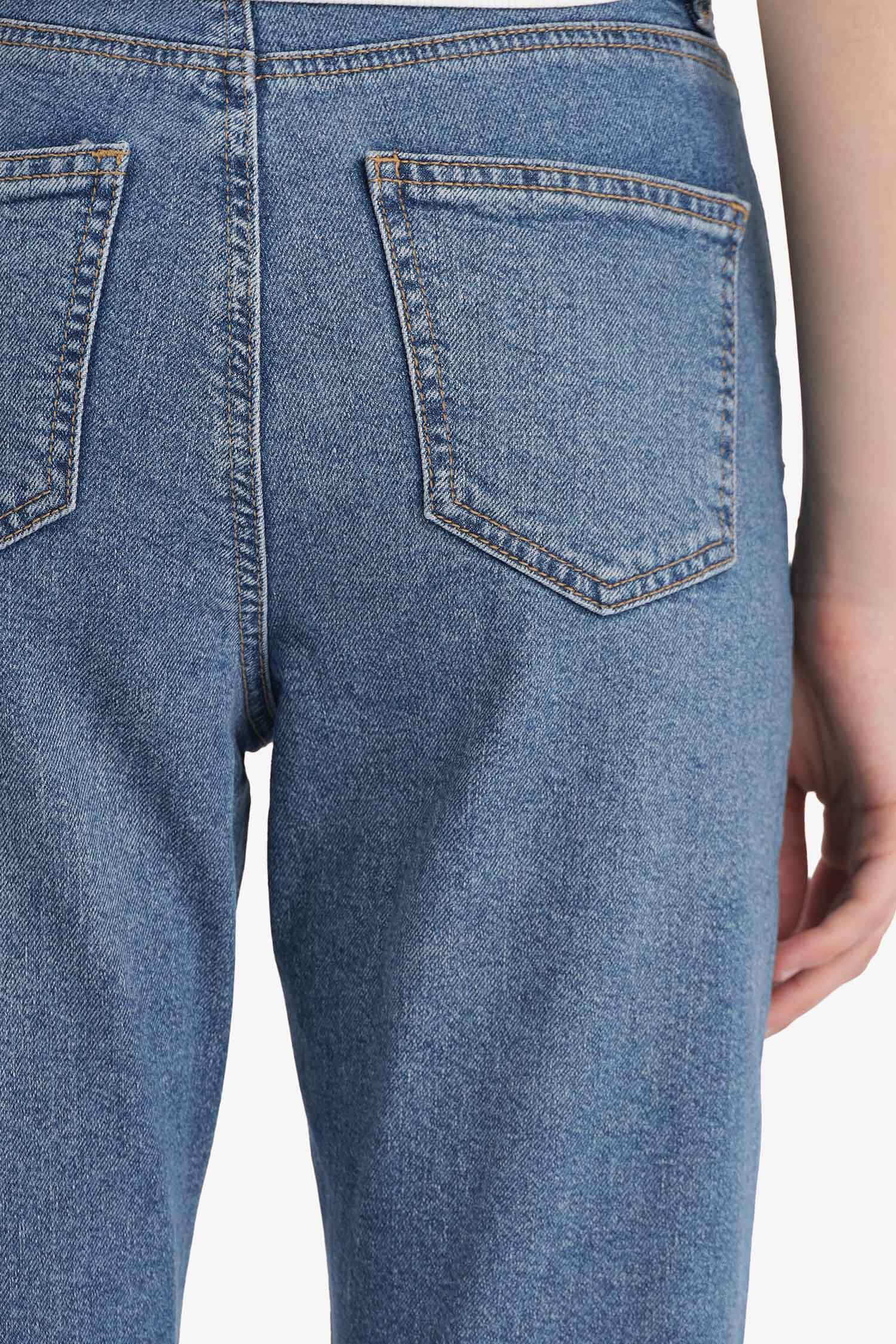 Mary Vintage Straight Fit Yüksek Bel Bilek Boy Jean Yıkamalı Pantolon